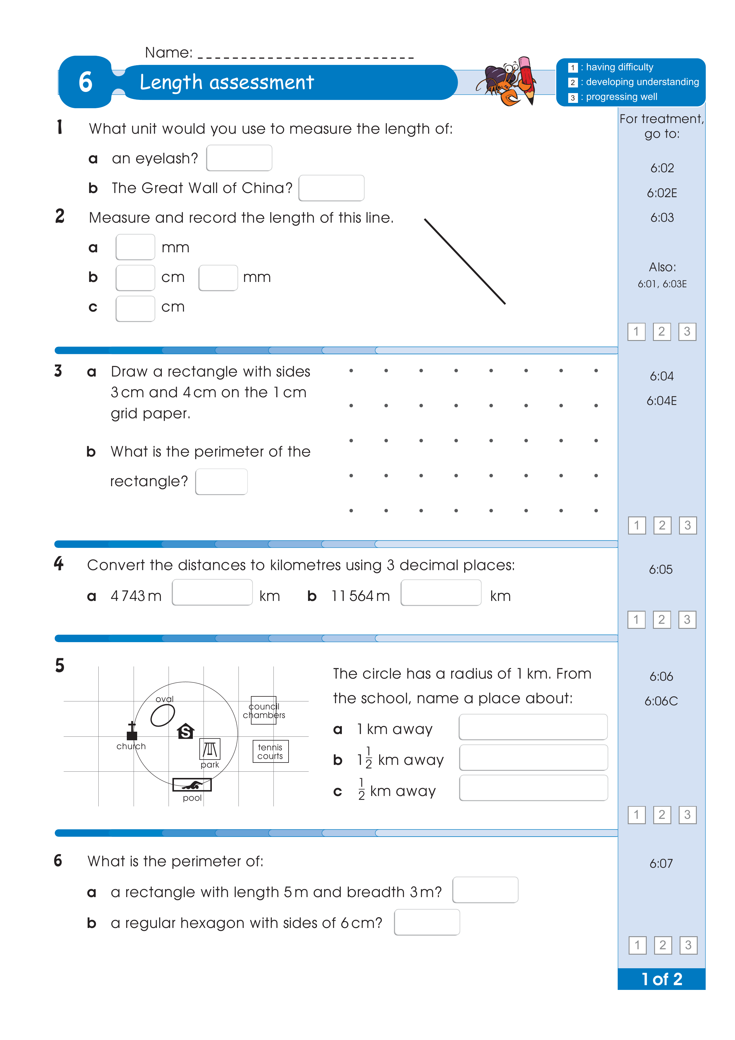 Assessment for the whole of Level 6 — worksheet preview