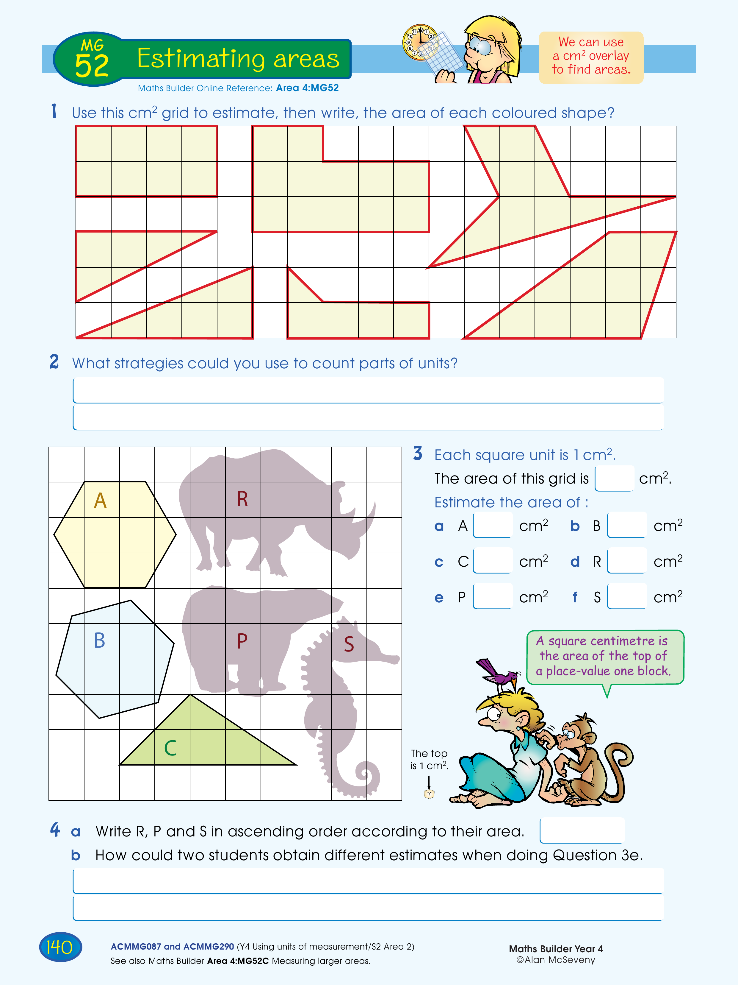 Estimating areas — worksheet preview