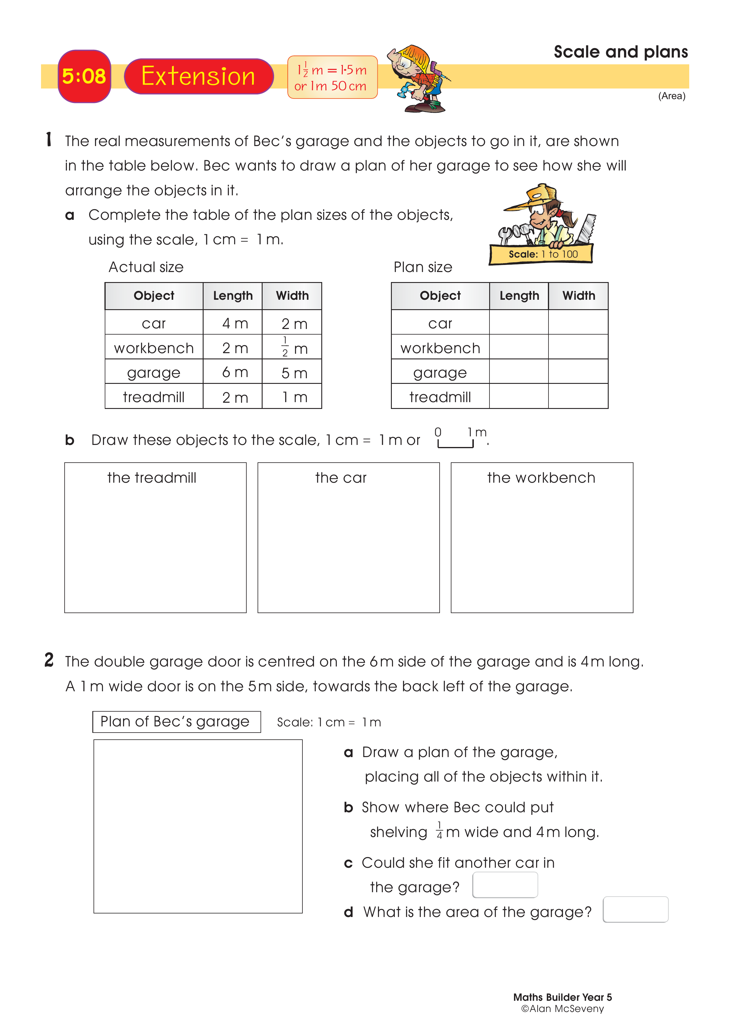 Scale and plans — worksheet preview