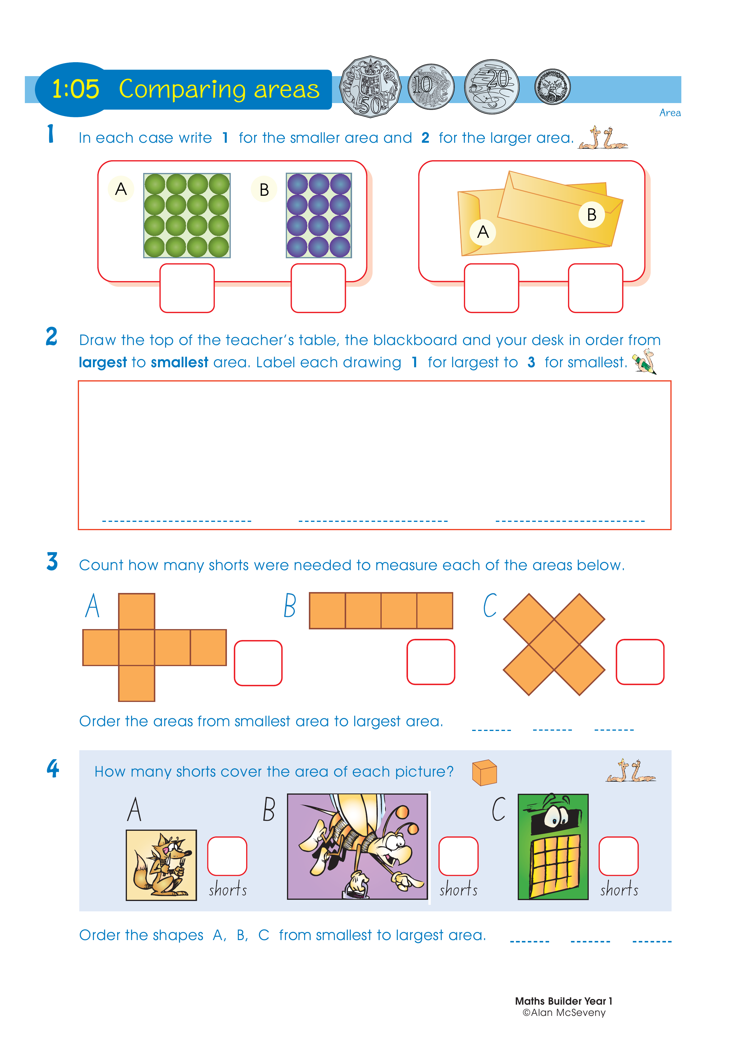 Comparing areas — worksheet preview