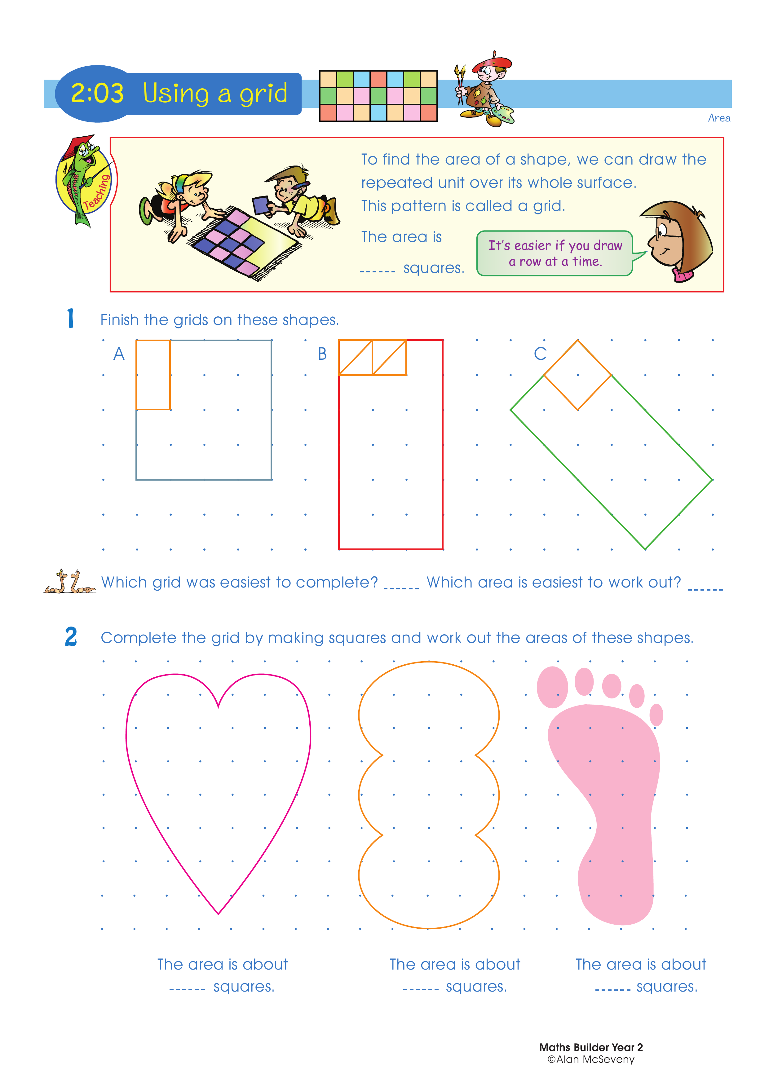 Using a grid — worksheet preview
