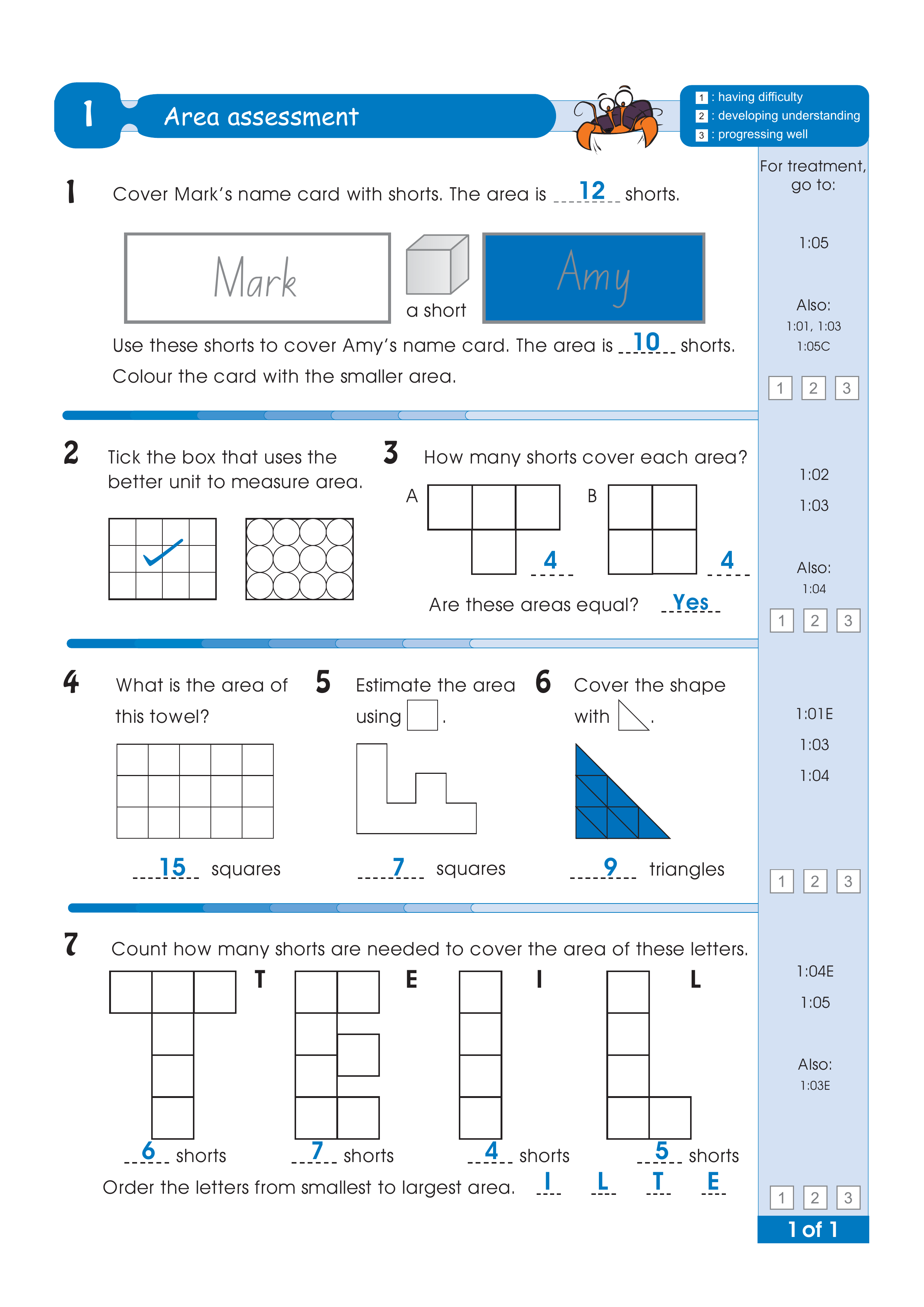 Assessment test answers — worksheet preview
