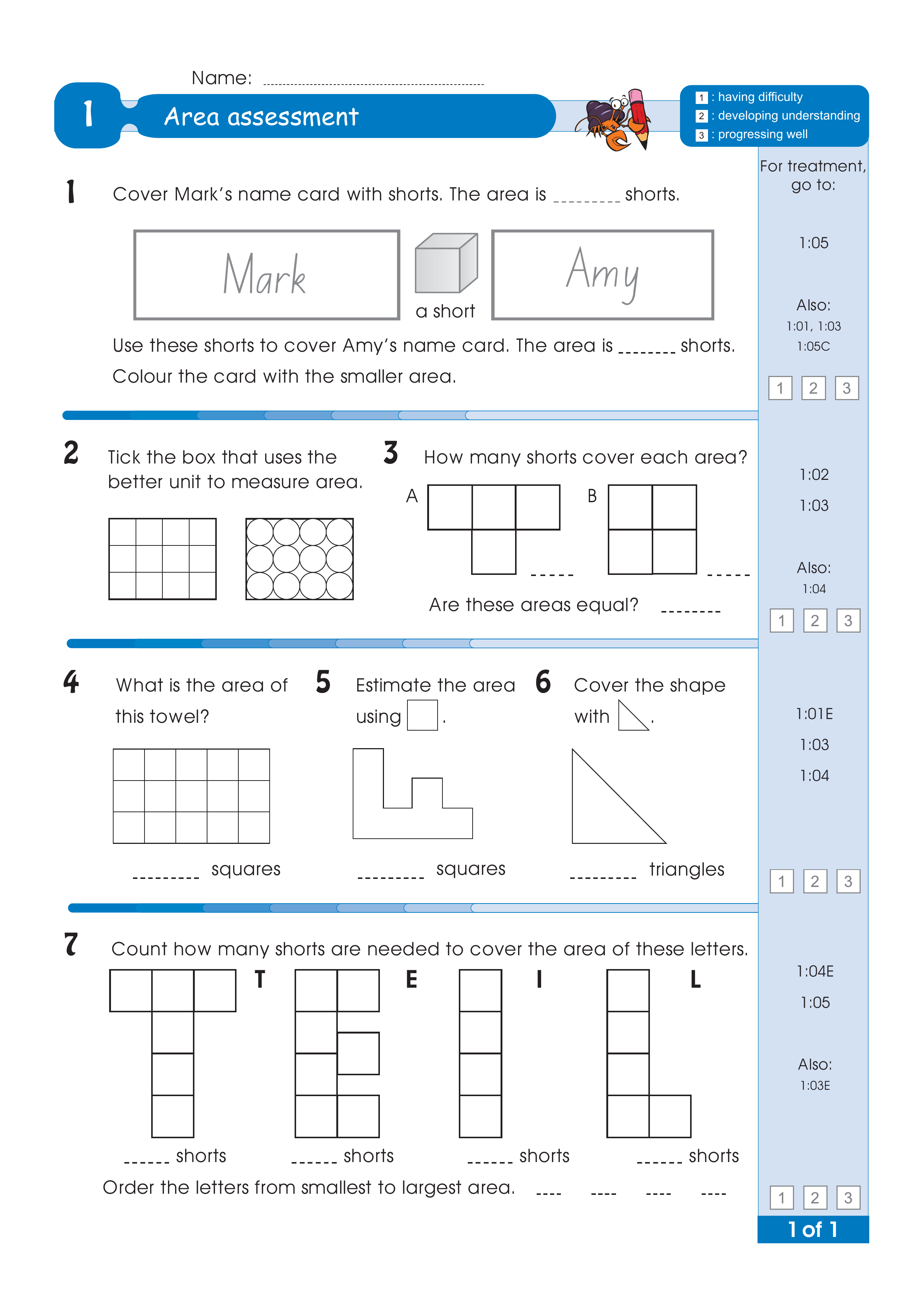 Assessment for the whole of Level 1 — worksheet preview