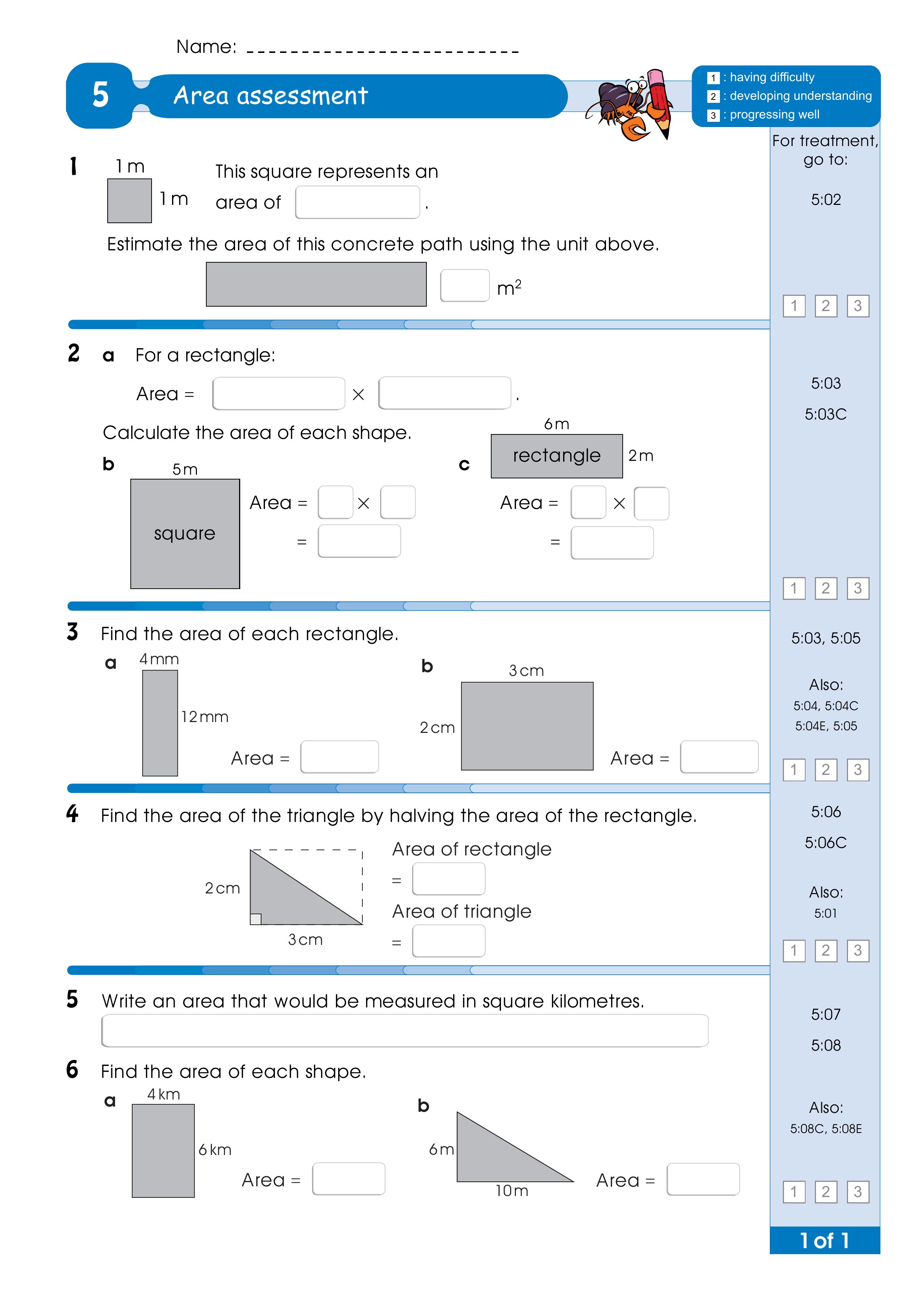 Assessment for the whole of Level 5 — worksheet preview