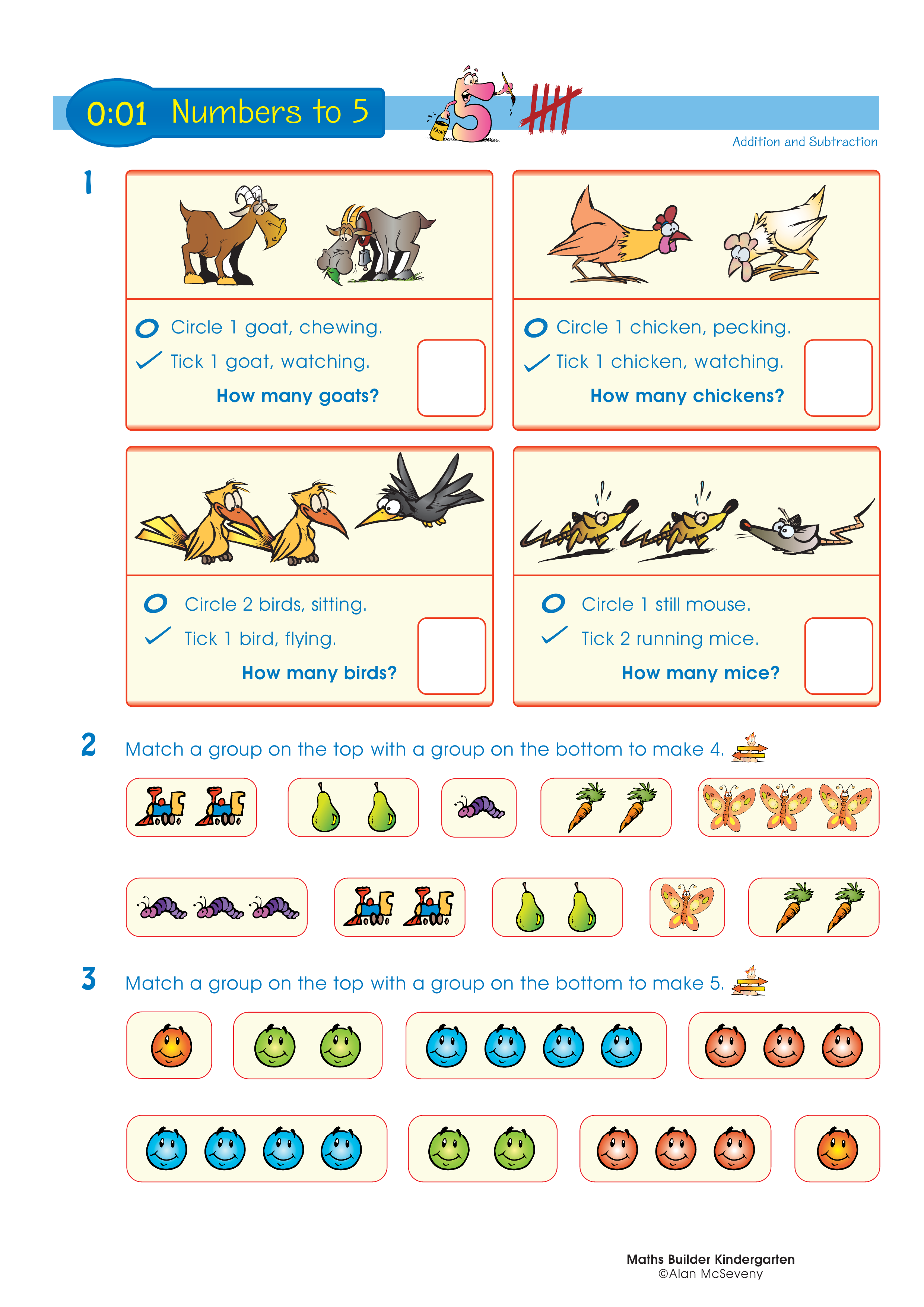 Numbers to 5 — worksheet preview