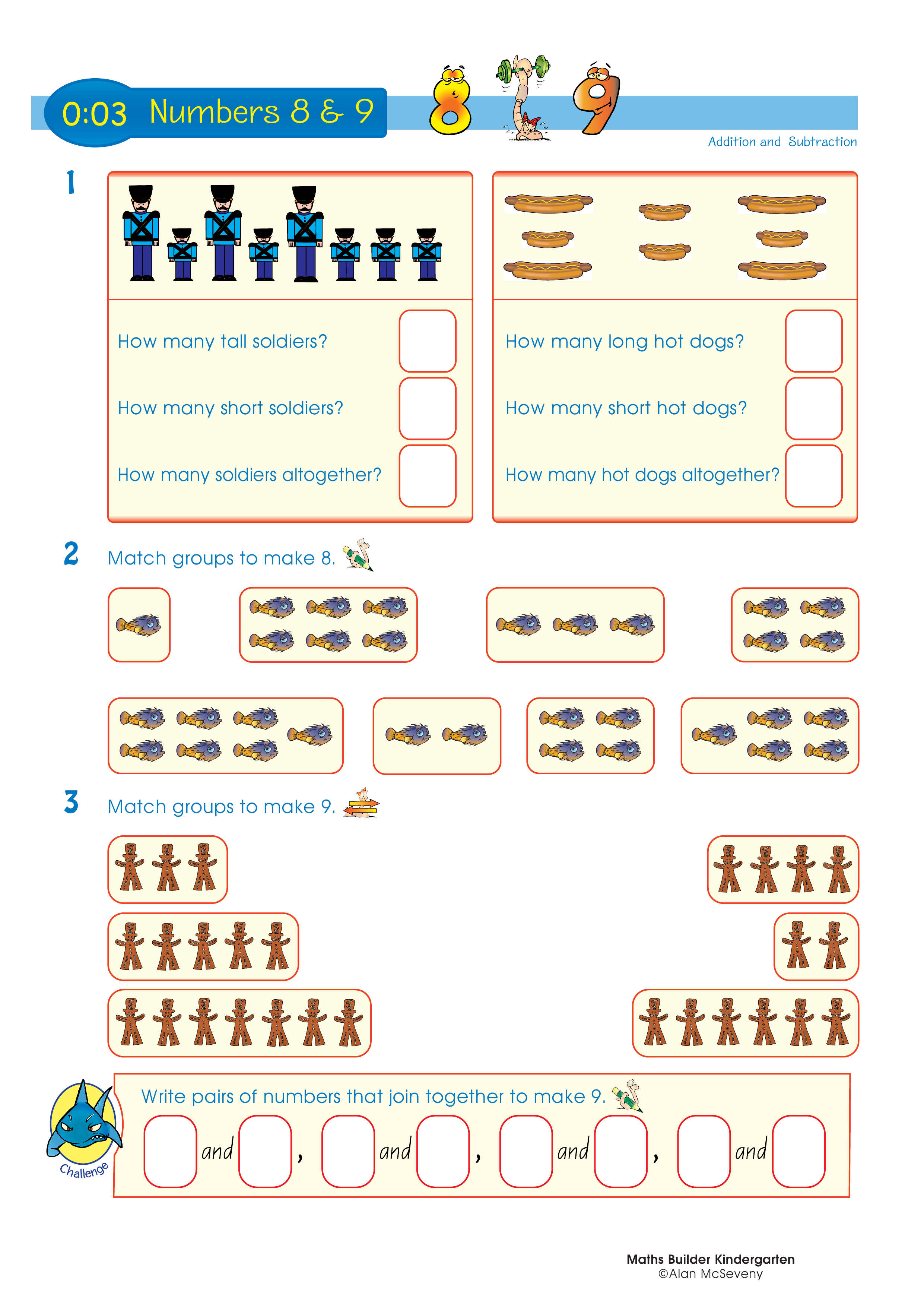 Numbers 8 & 9 — worksheet preview