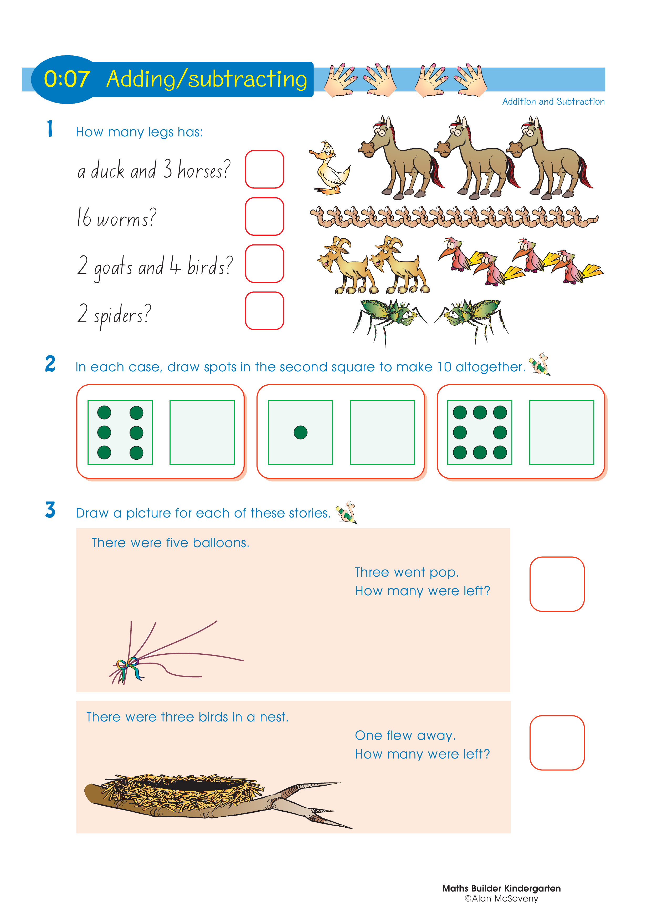 Adding/subtracting — worksheet preview