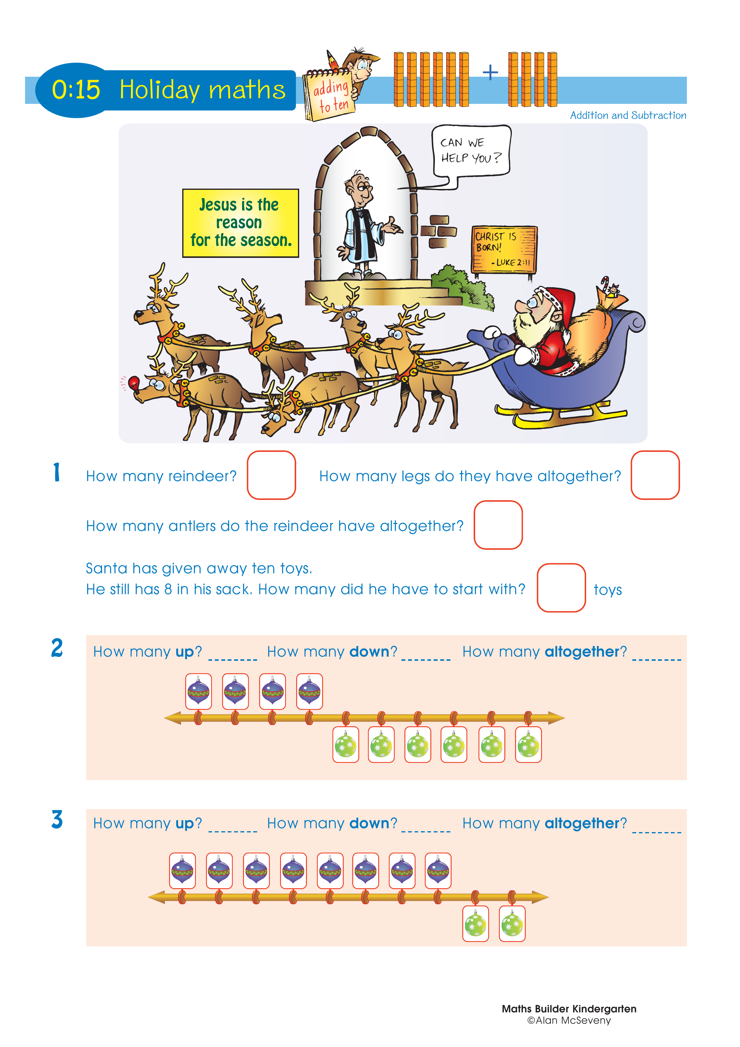 Holiday maths — worksheet preview