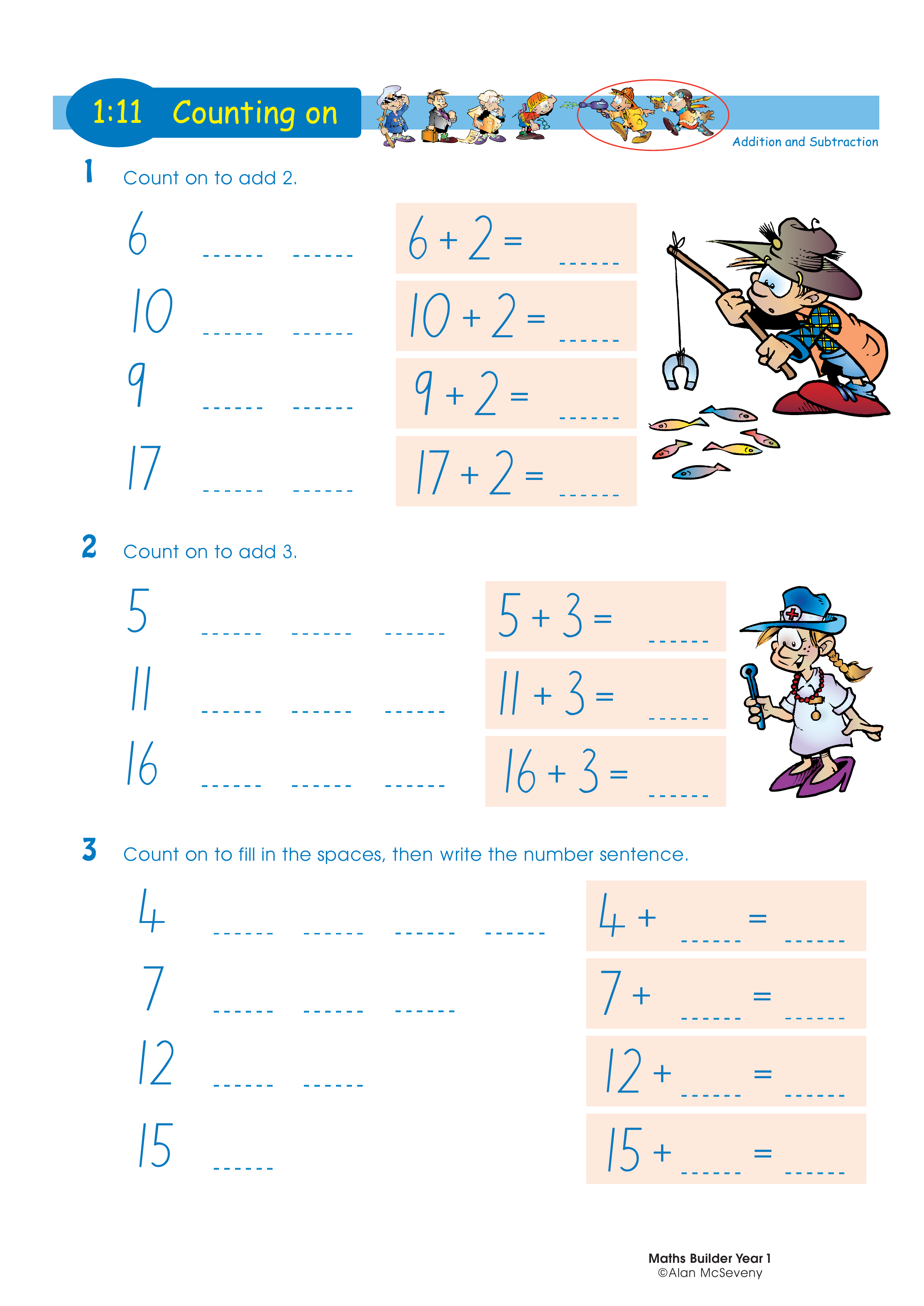 Counting on — worksheet preview
