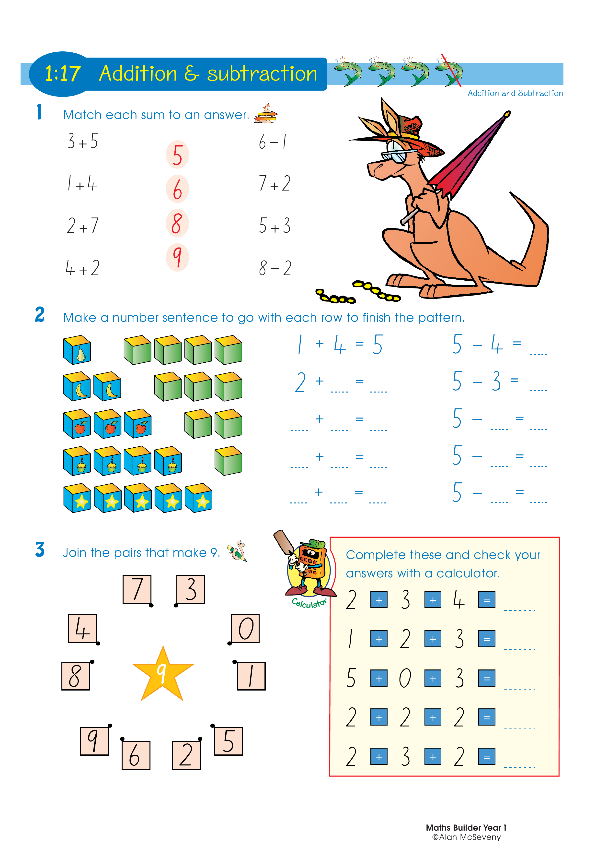 Addition & subtraction — worksheet preview