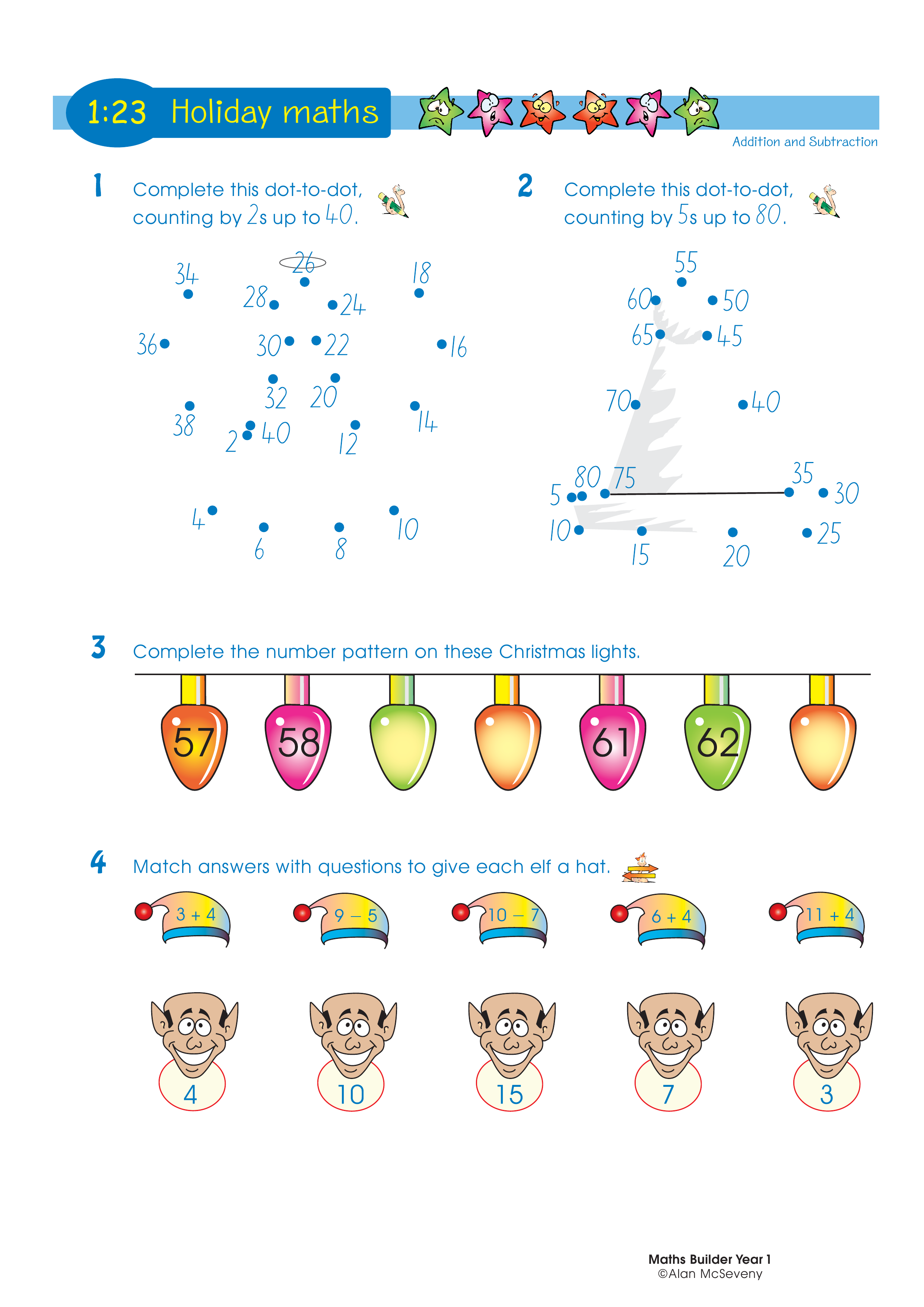 Holiday maths — worksheet preview