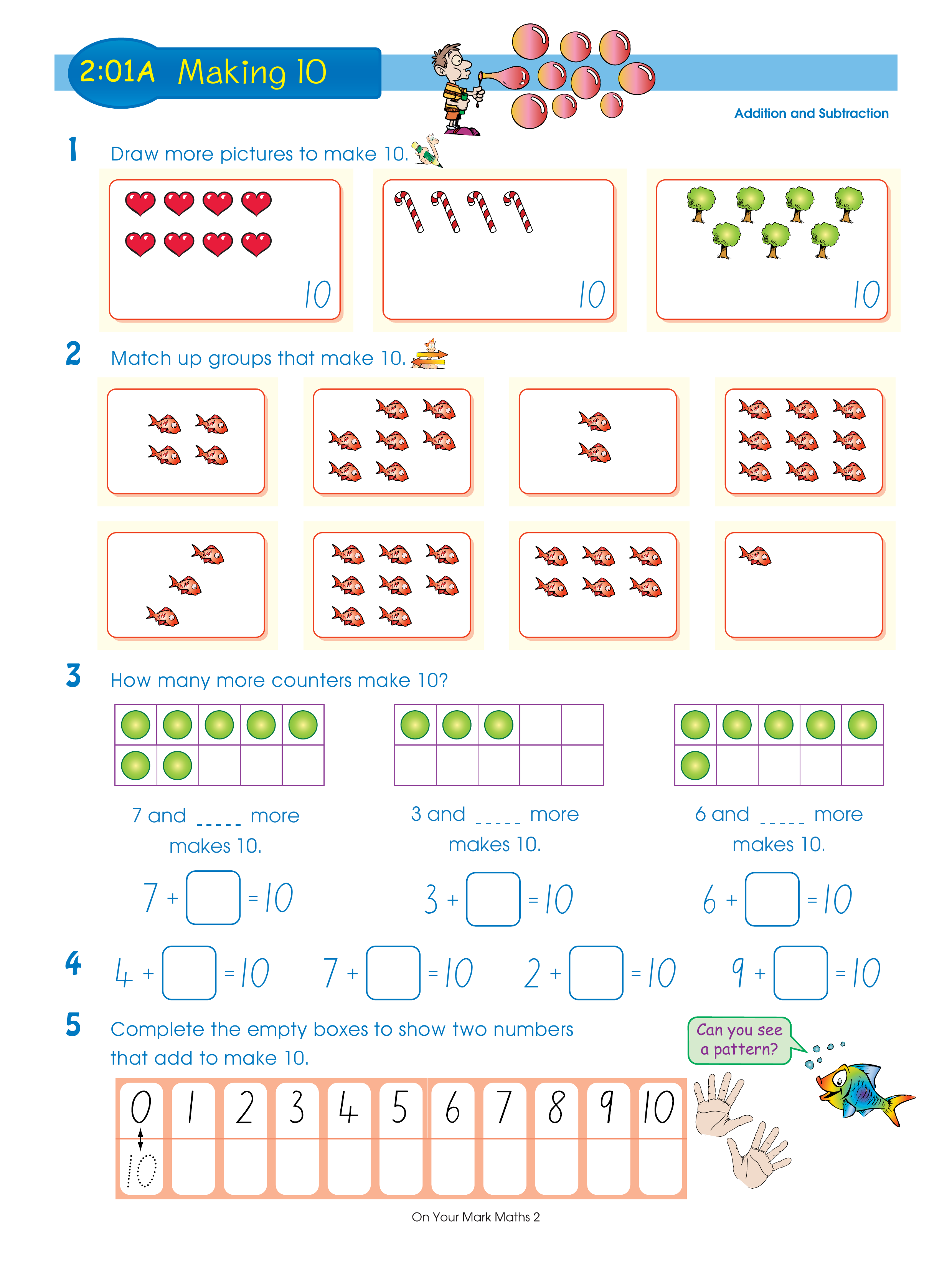 Making 10 — worksheet preview