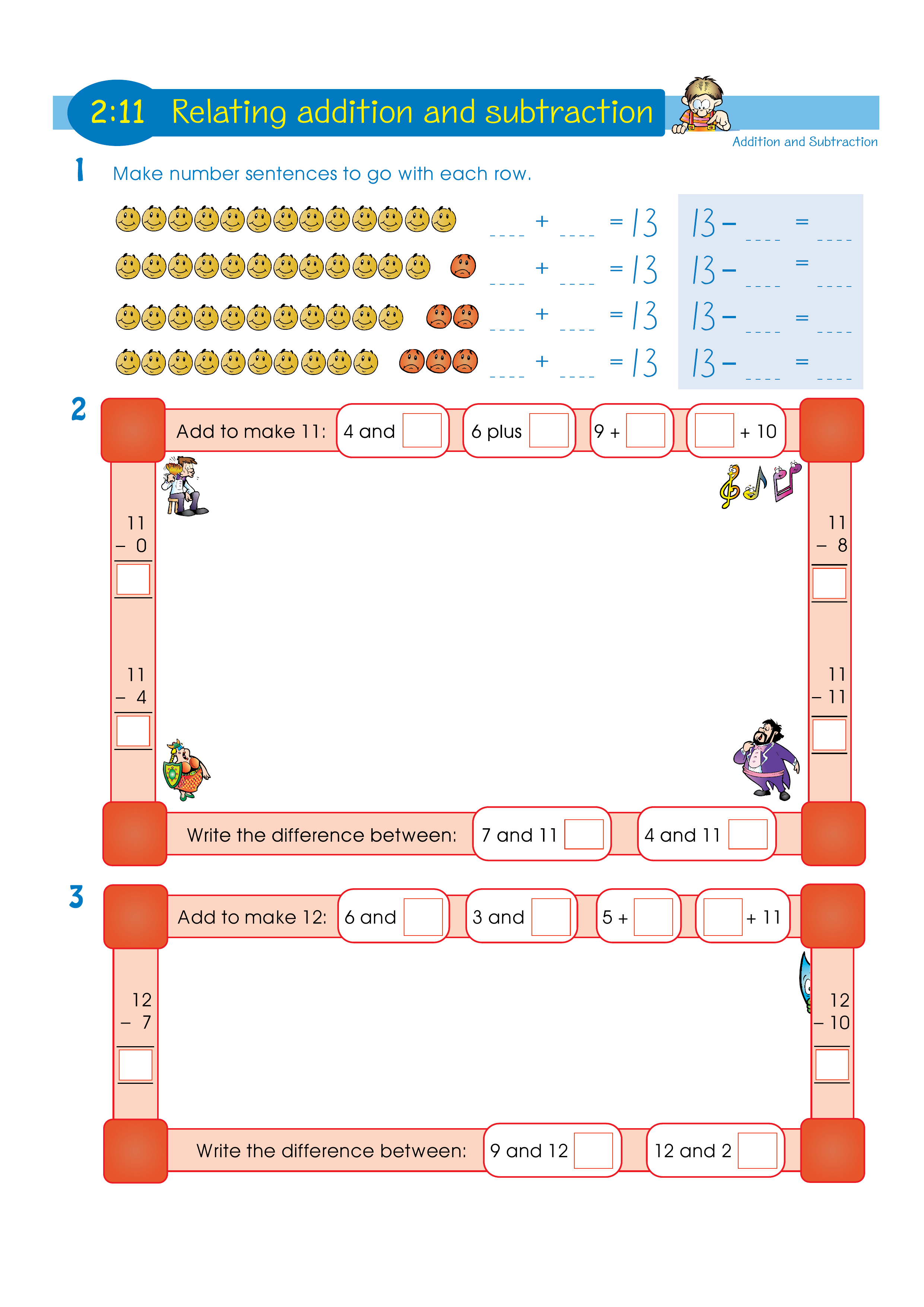 Relating addition and subtraction — worksheet preview