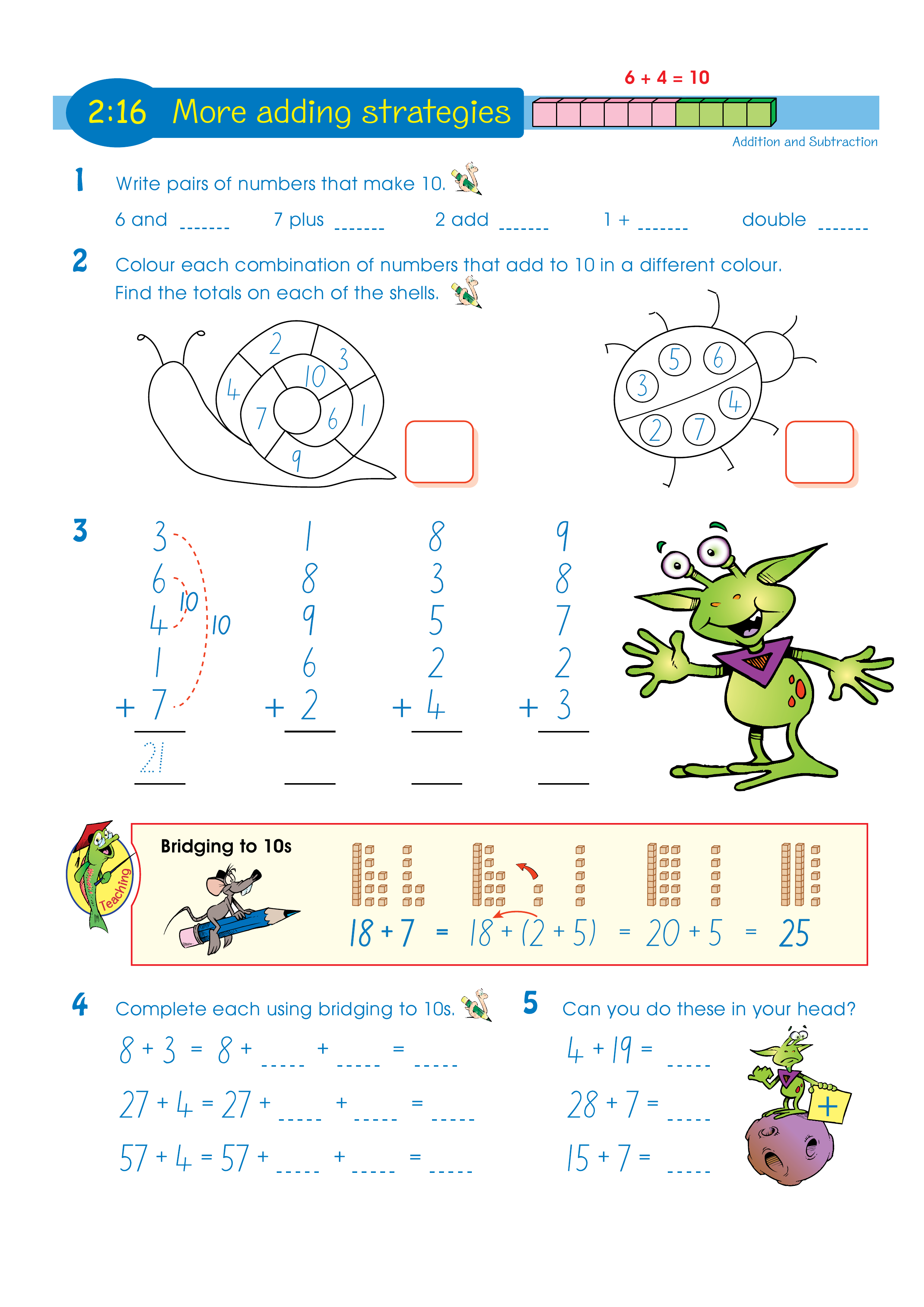 More adding strategies — worksheet preview