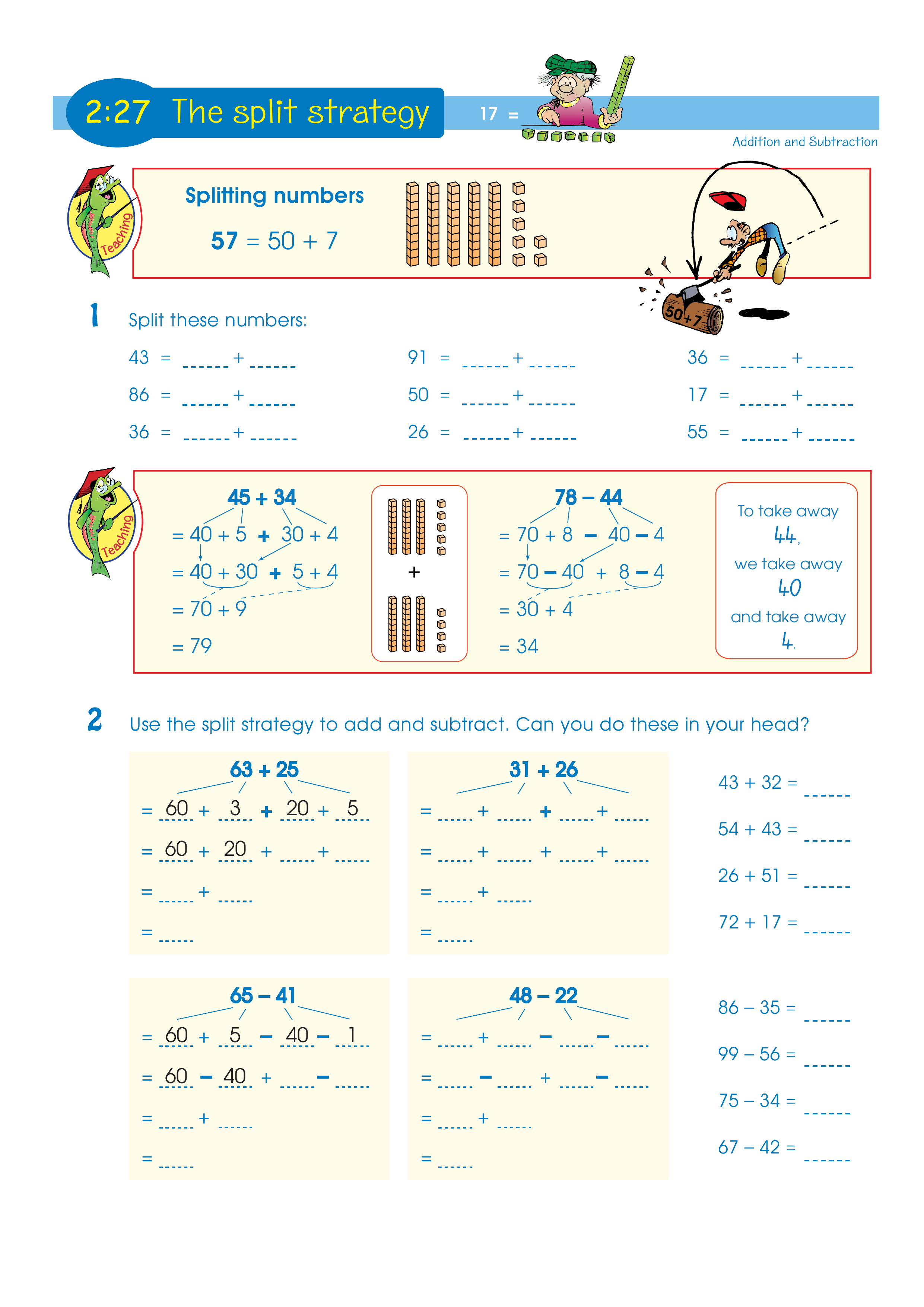 The split strategy — worksheet preview
