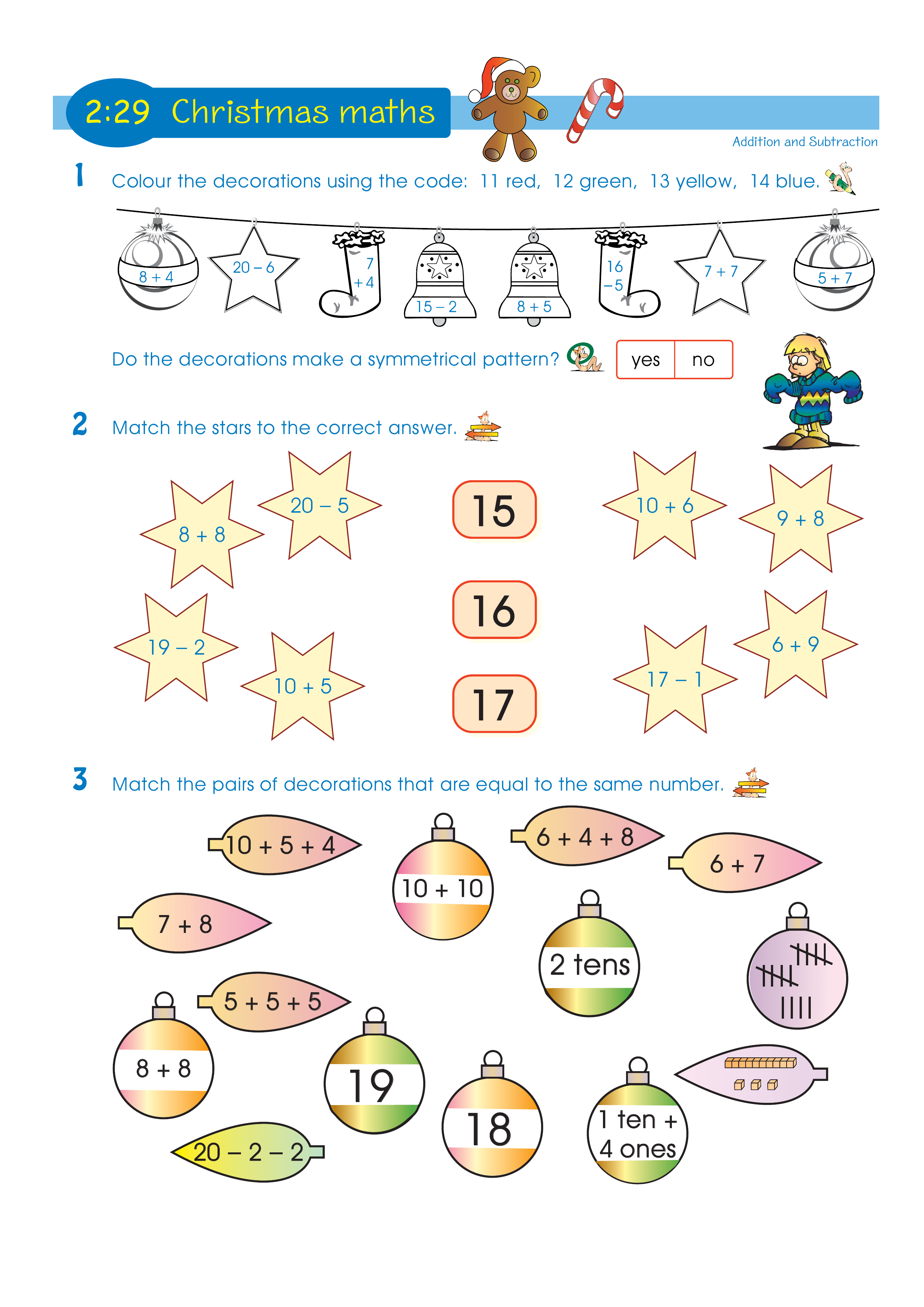 Christmas maths — worksheet preview