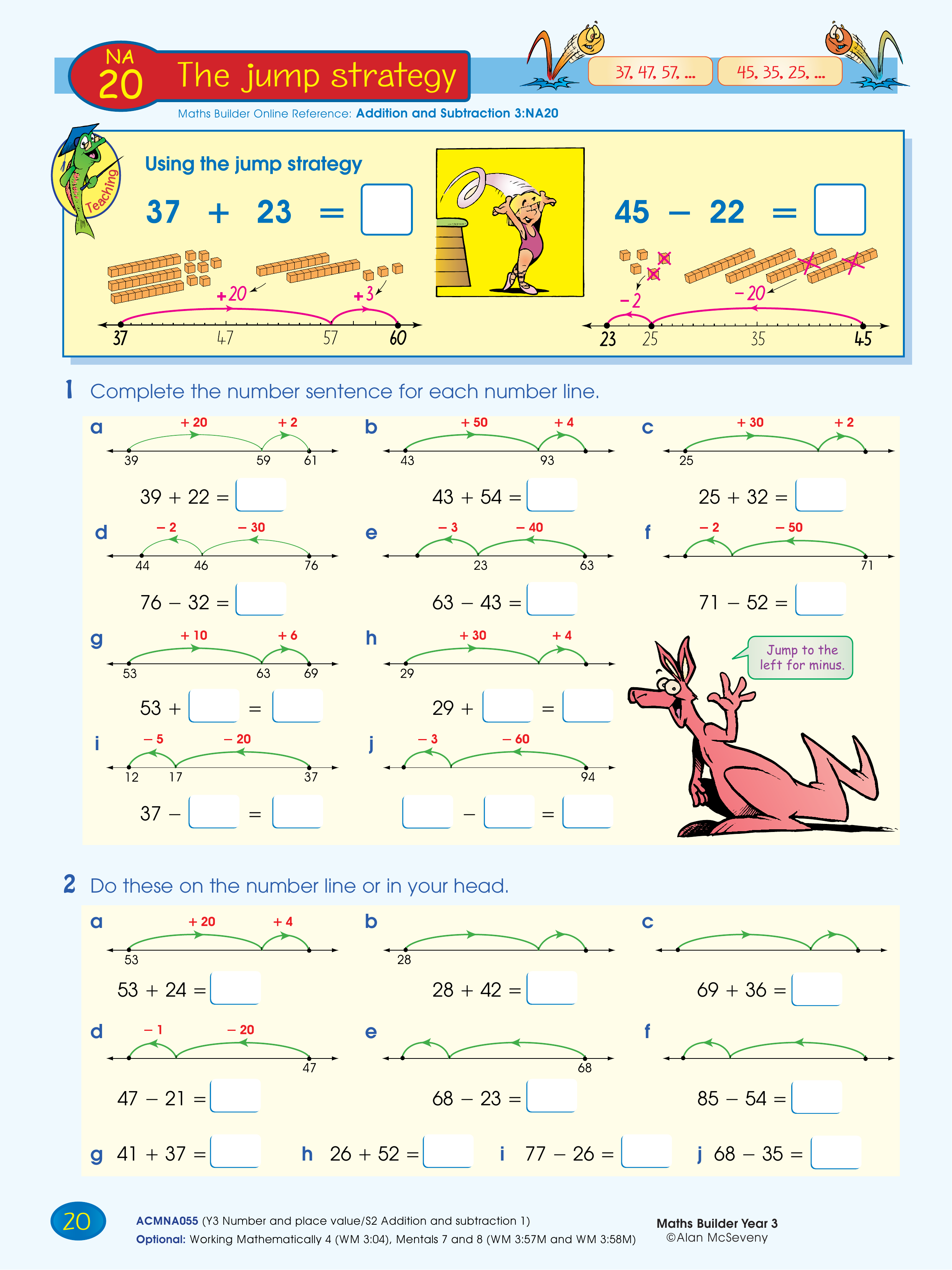 The jump strategy — worksheet preview