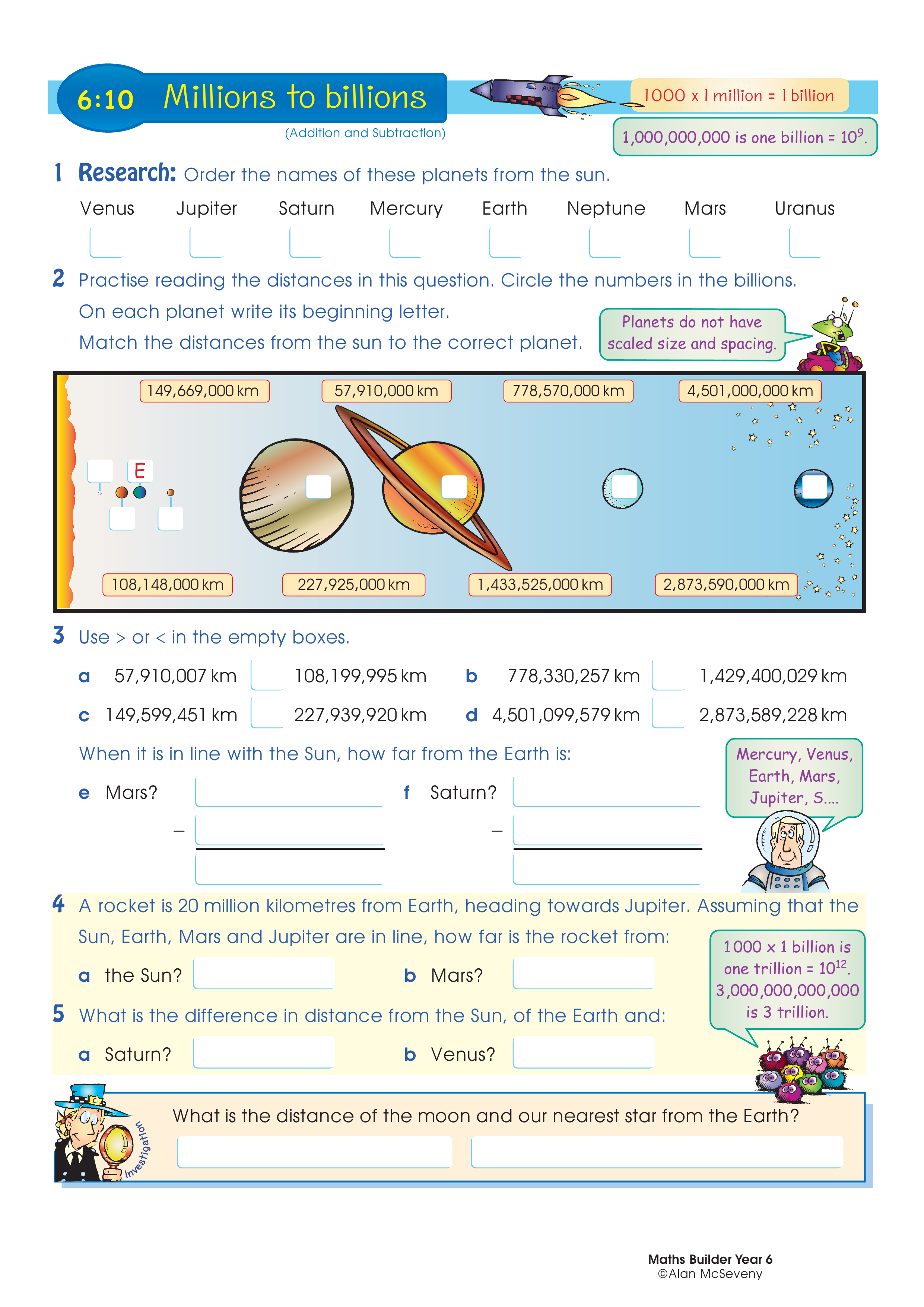 Millions to billions — worksheet preview