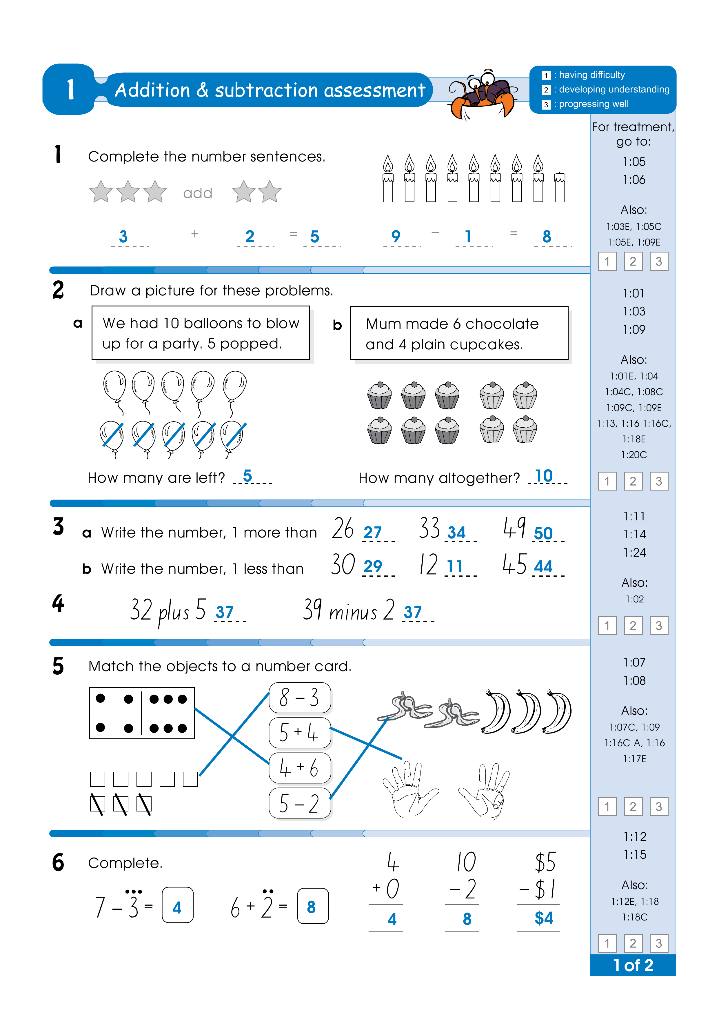 Assessment test answers — worksheet preview