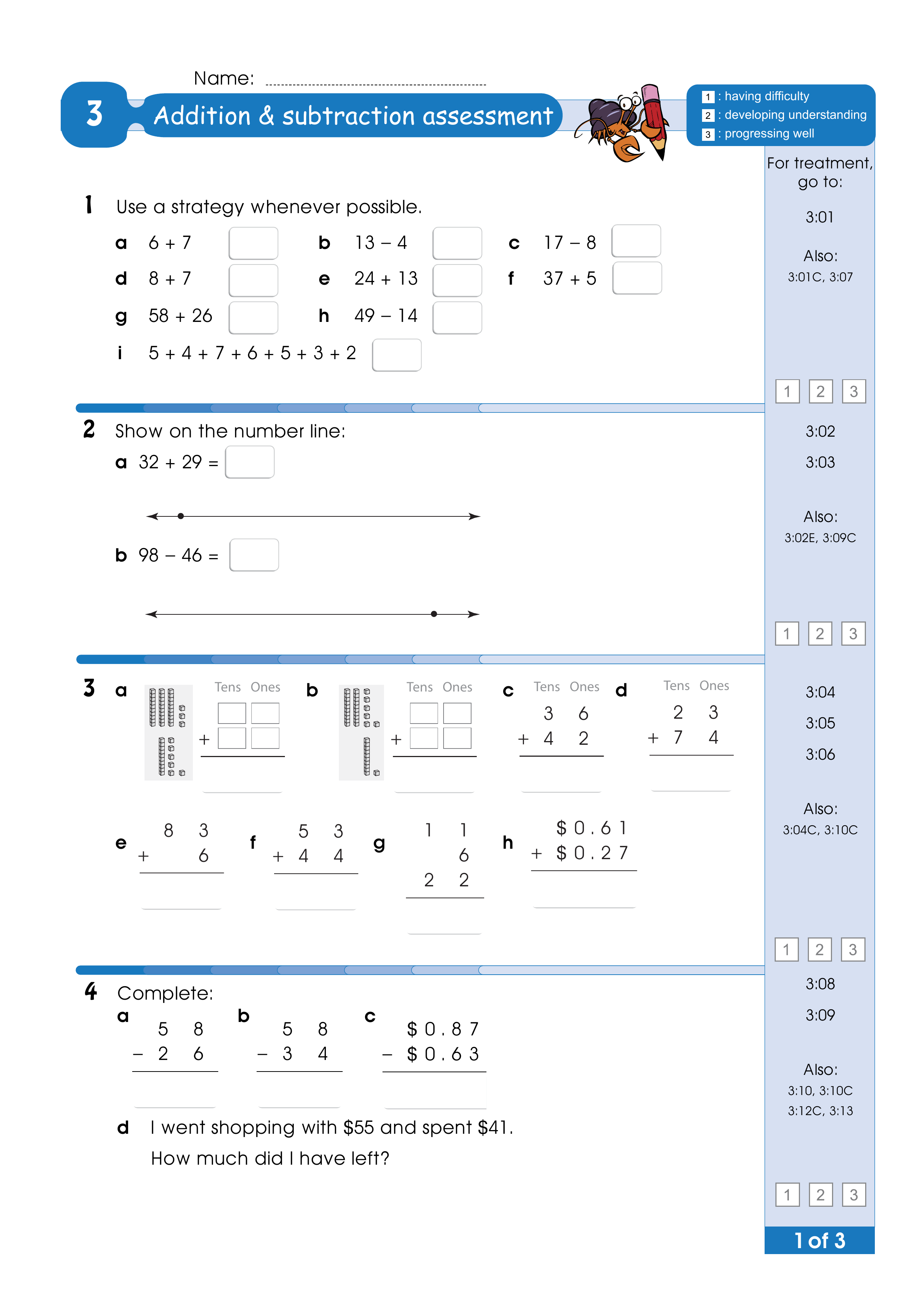 Assessment for the whole of Level 3 — worksheet preview