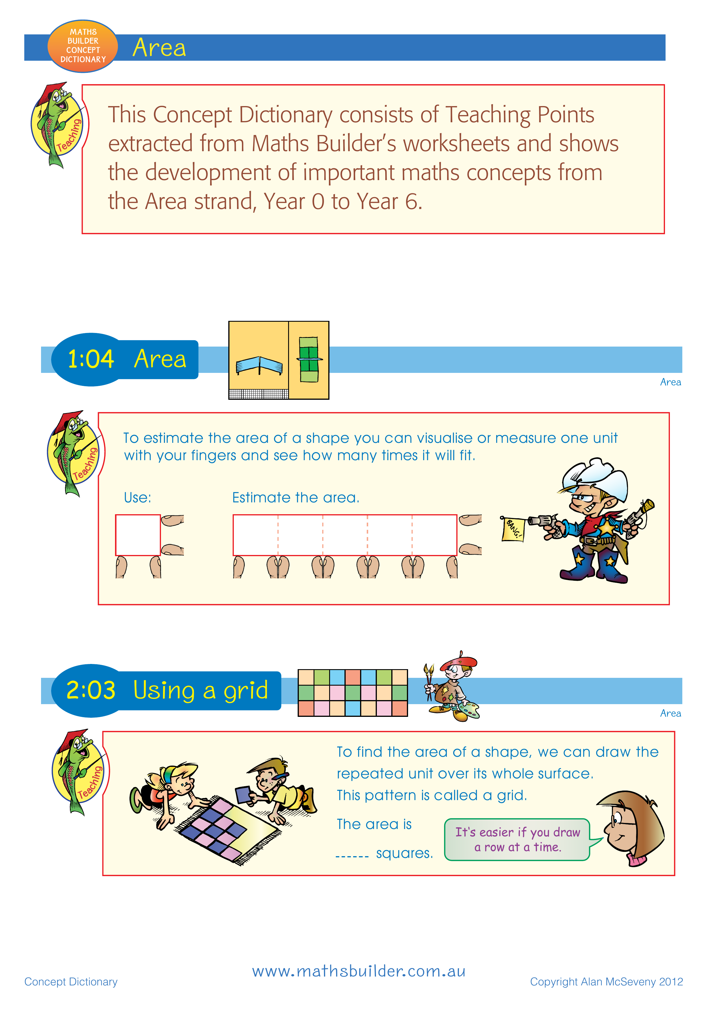 Concept Dictionary - Area — worksheet preview