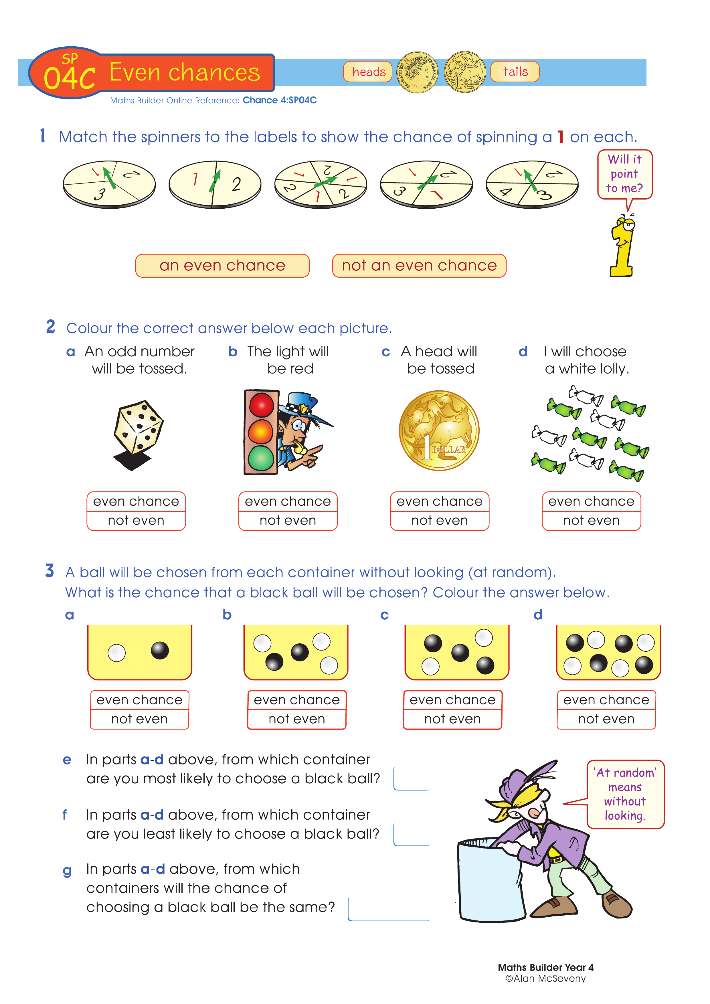 Even chances — worksheet preview