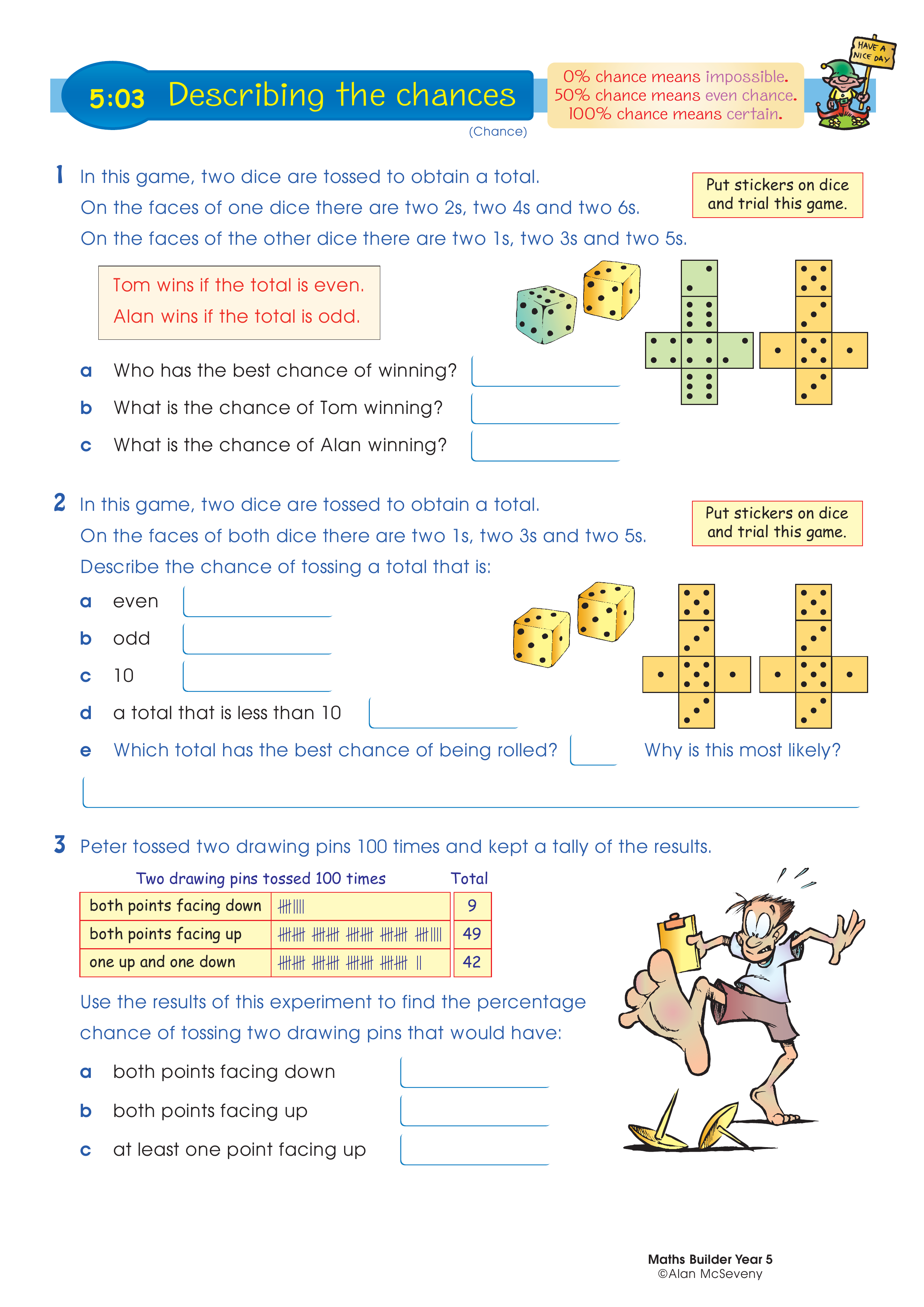 Describing the chances — worksheet preview