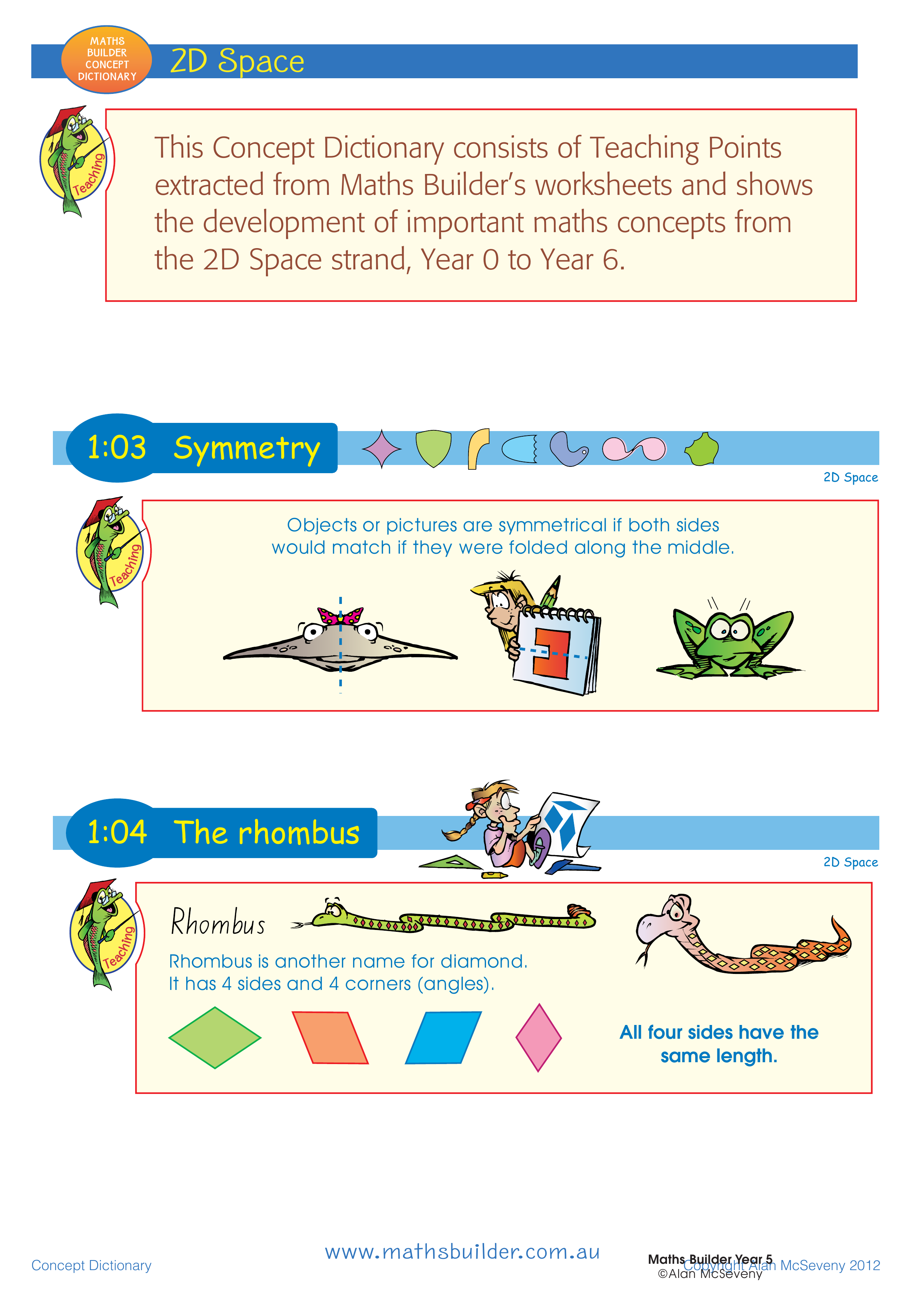 Concept Dictionary - 2D Space — worksheet preview