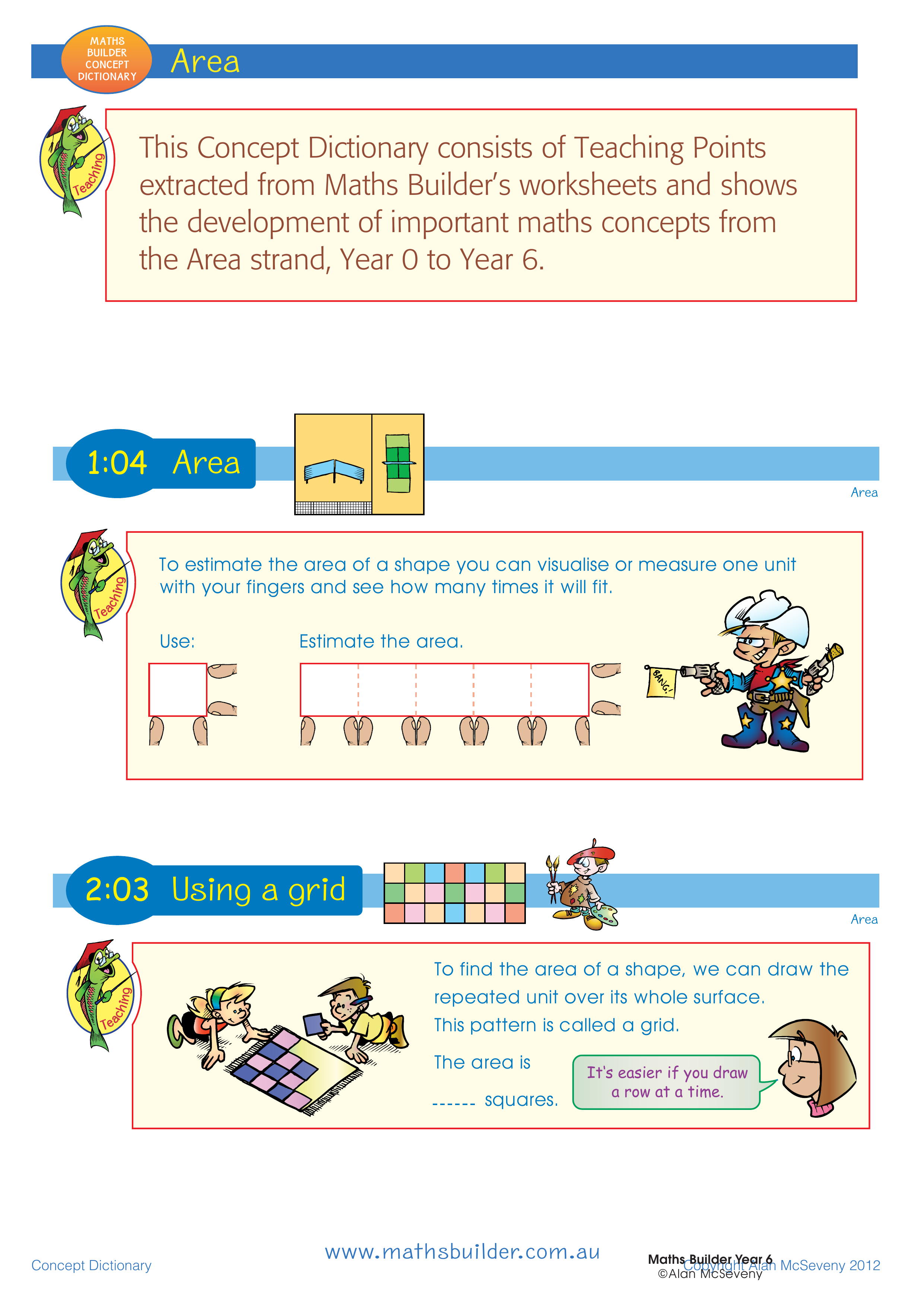 Concept Dictionary - Area — worksheet preview