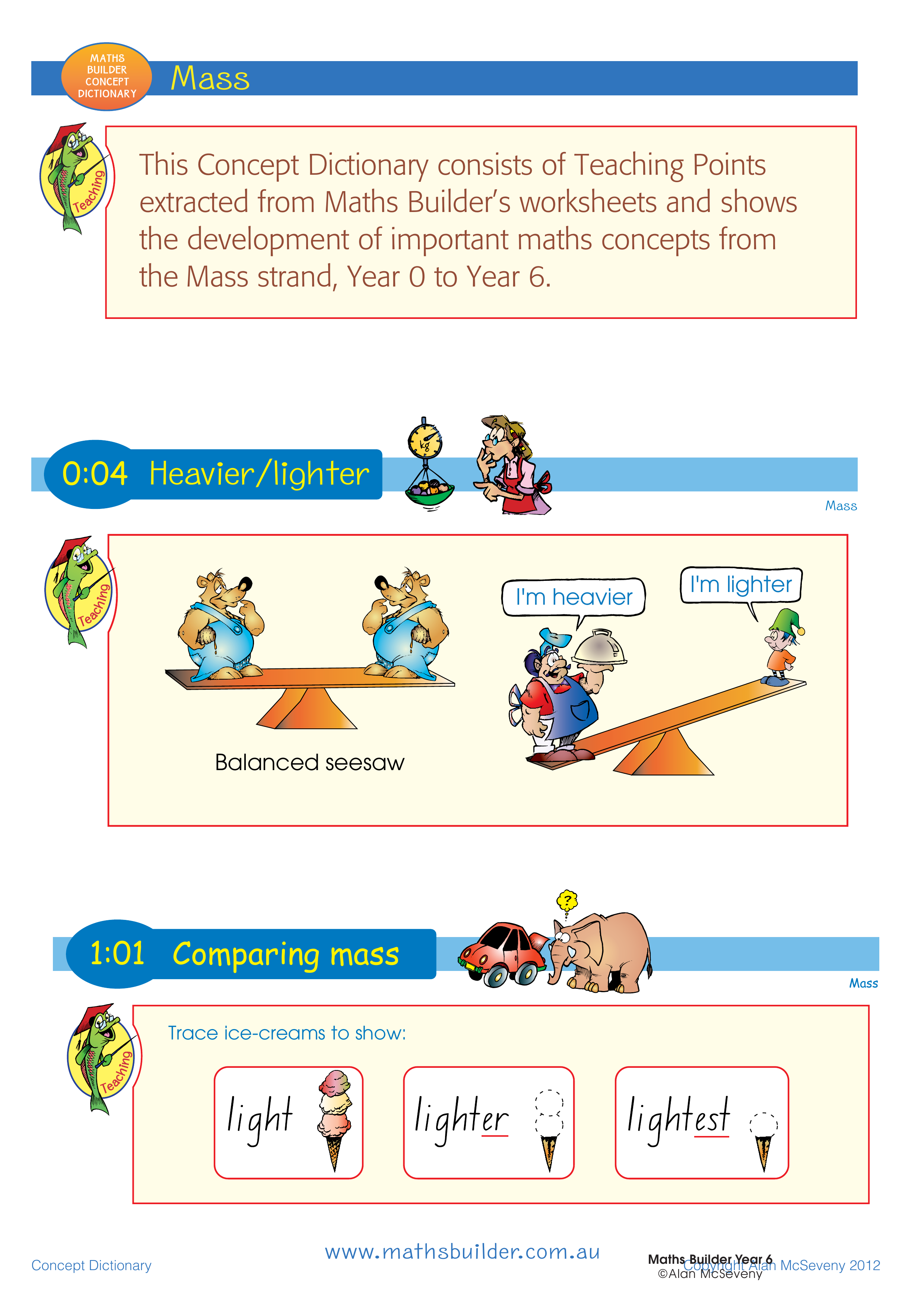 Concept Dictionary - Mass — worksheet preview