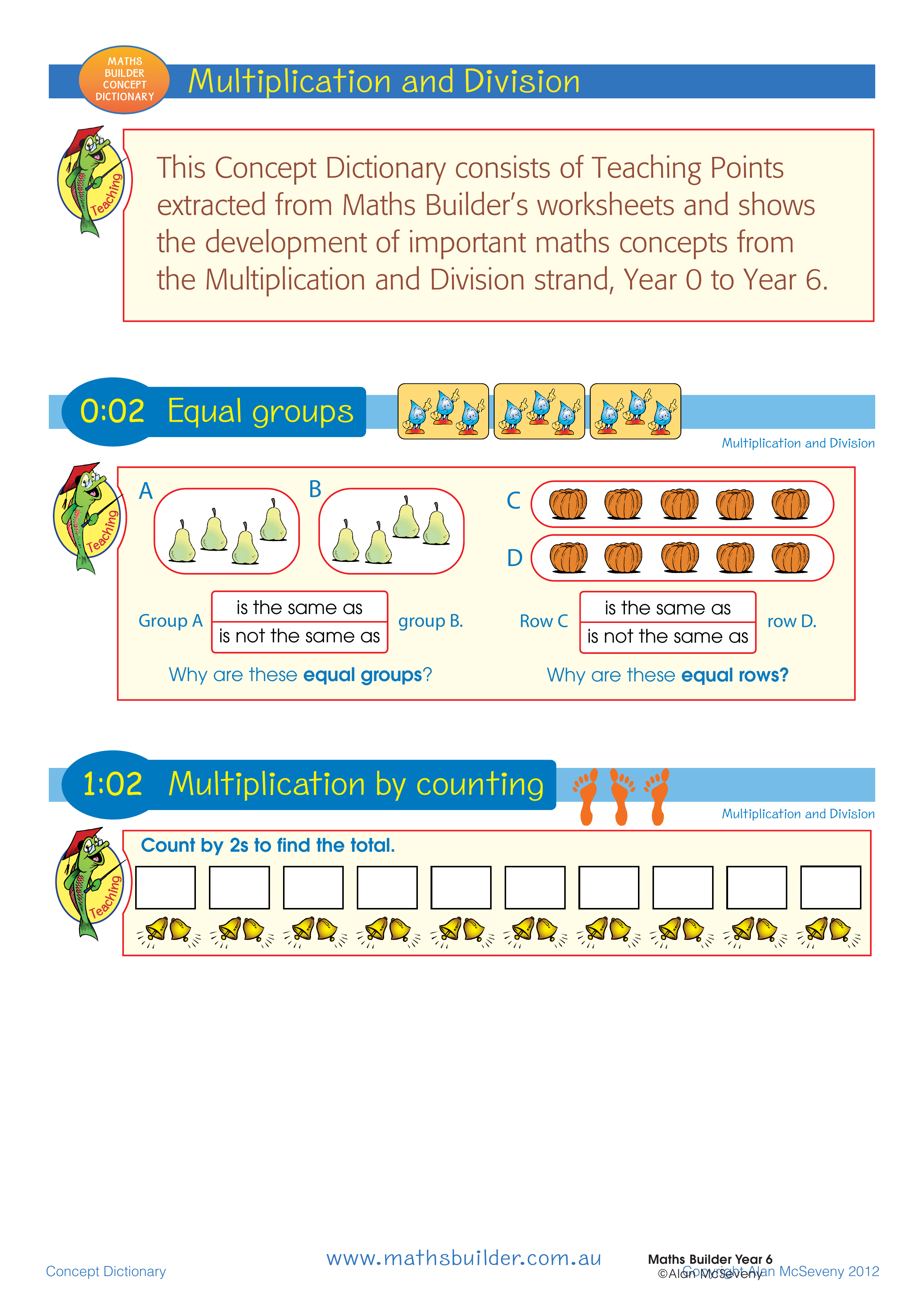 Concept Dictionary - Multiplication and Division — worksheet preview