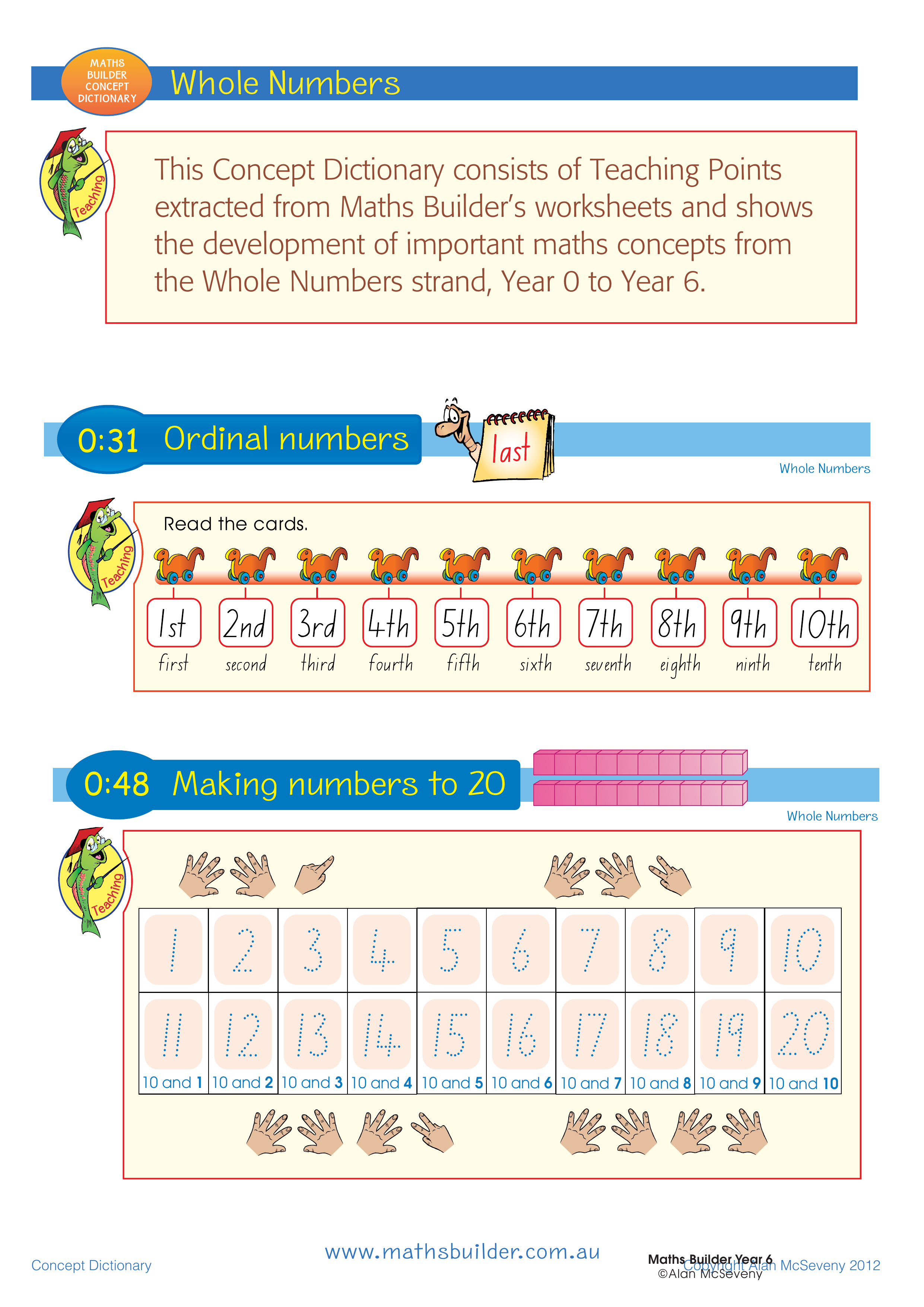 Concept Dictionary - Whole Numbers — worksheet preview
