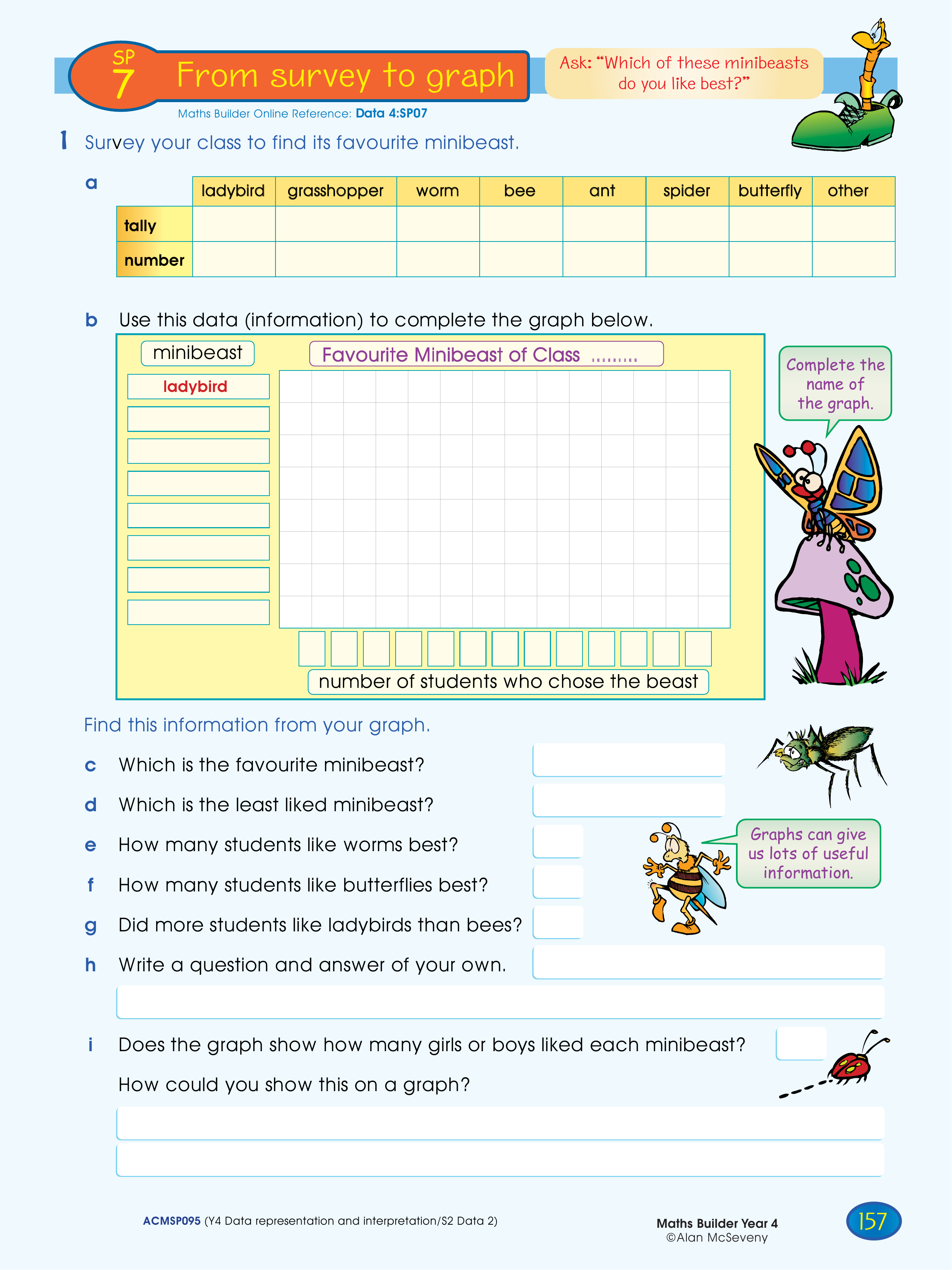From survey to graph — worksheet preview
