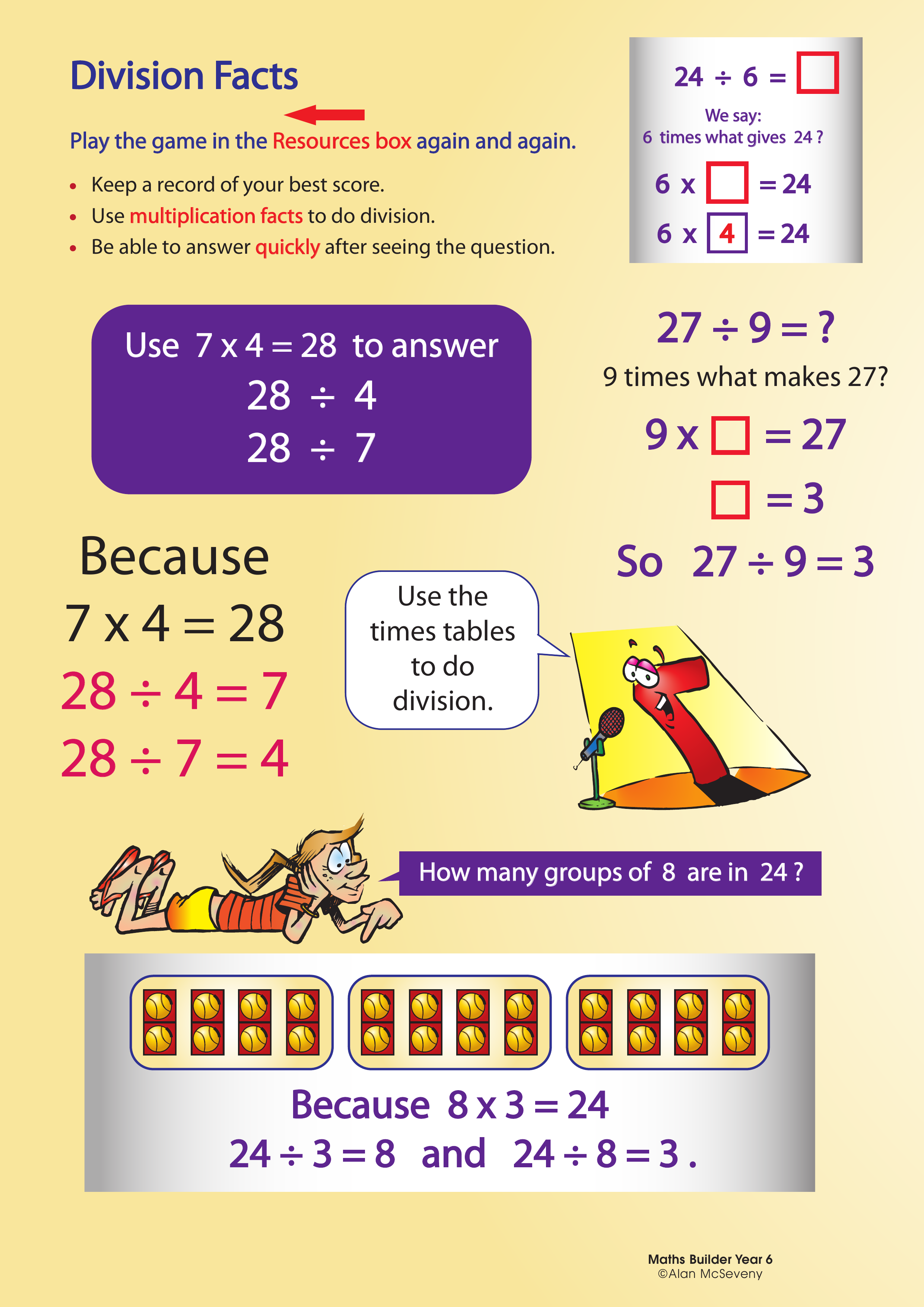 Division using multiplication tables — worksheet preview