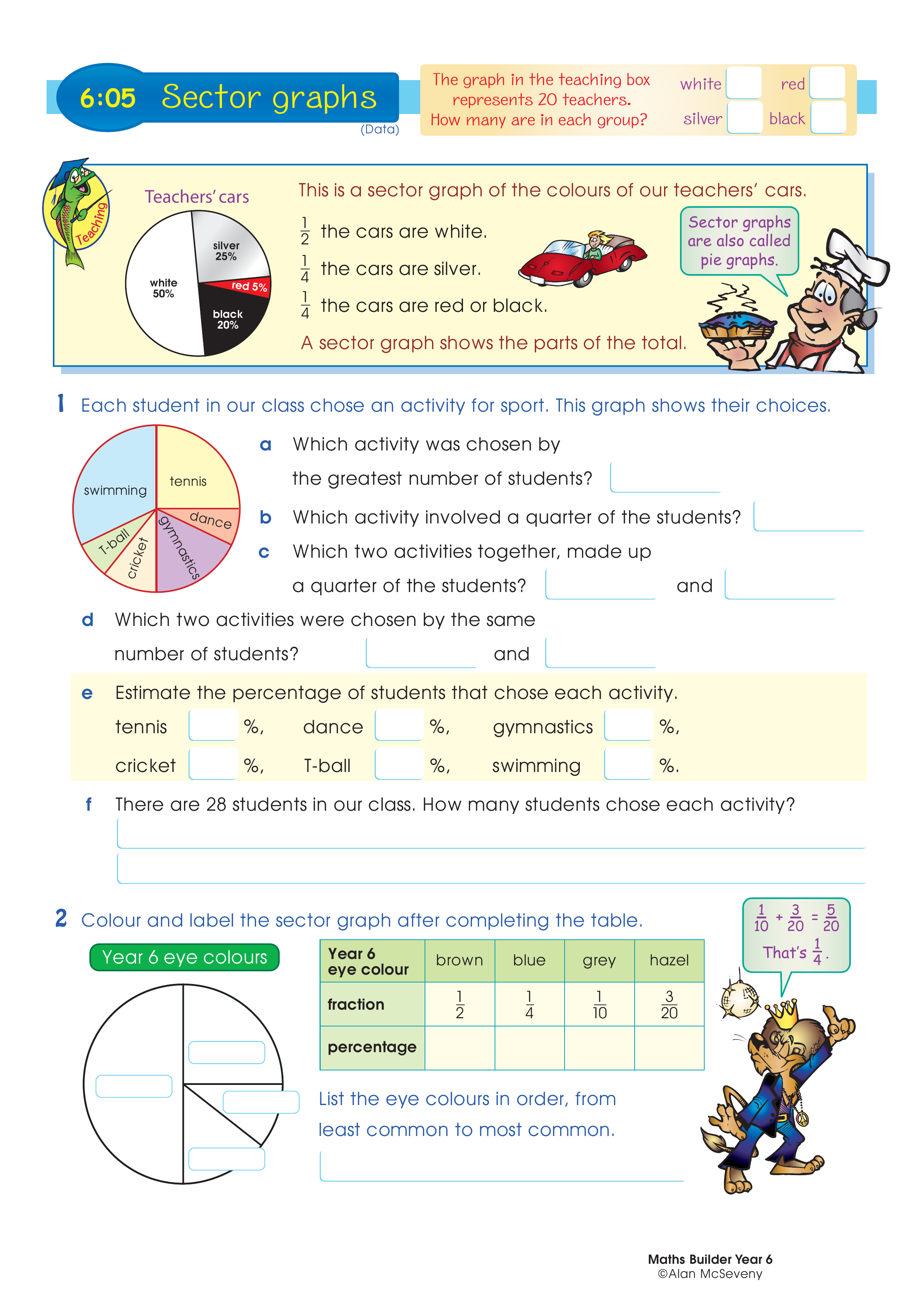 Sector graphs — worksheet preview