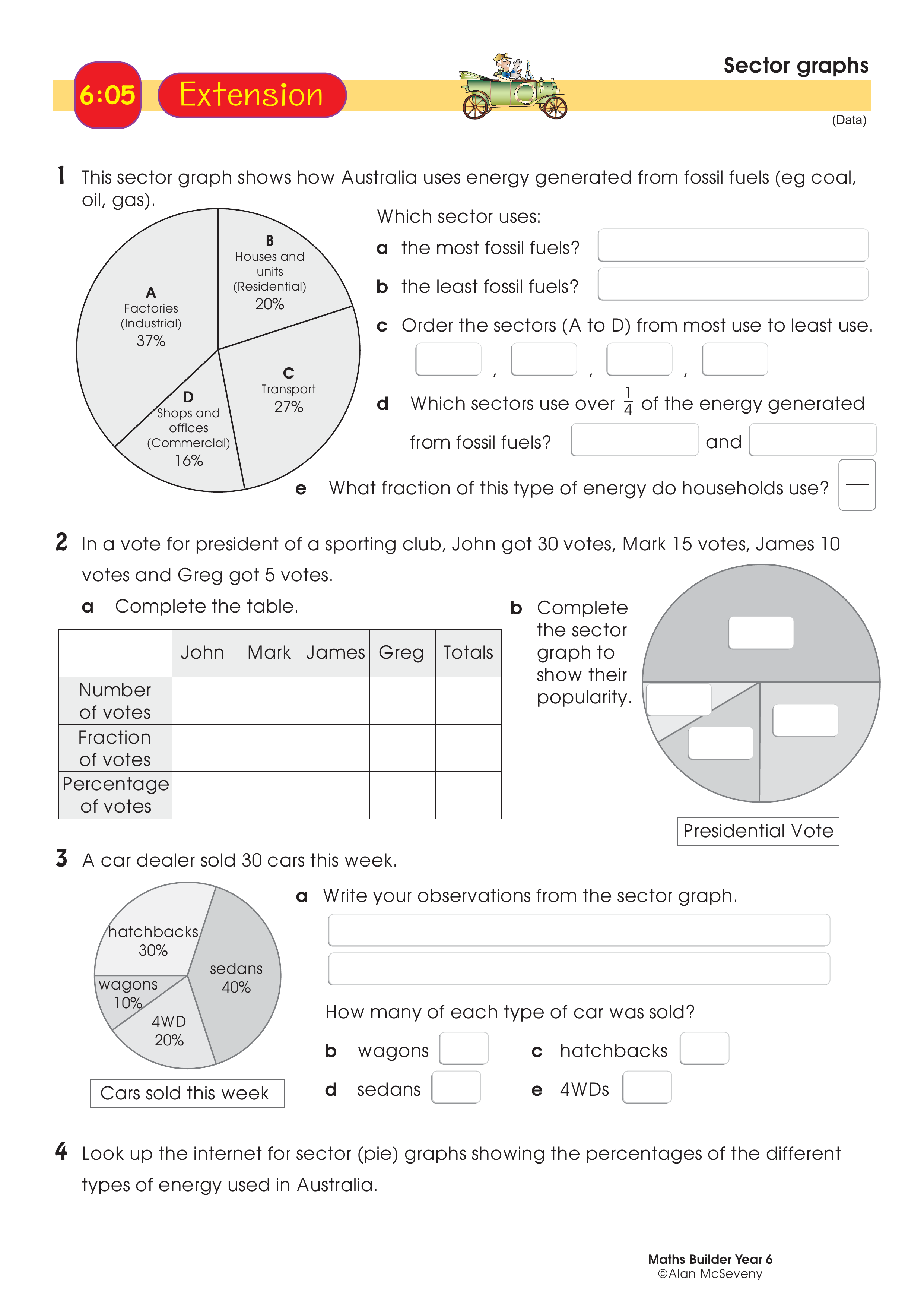 Sector graphs — worksheet preview