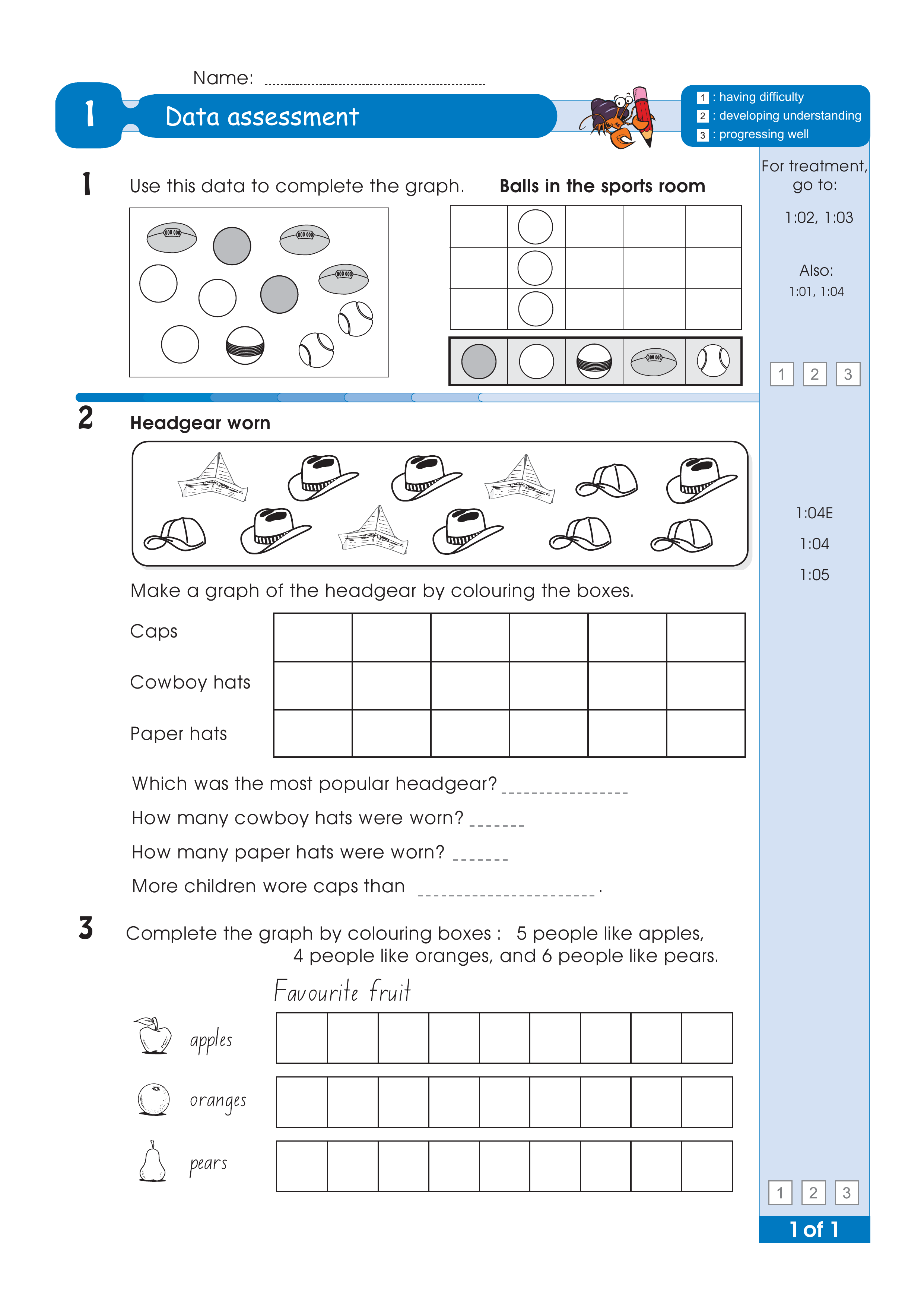 Assessment for the whole of Level 1 — worksheet preview