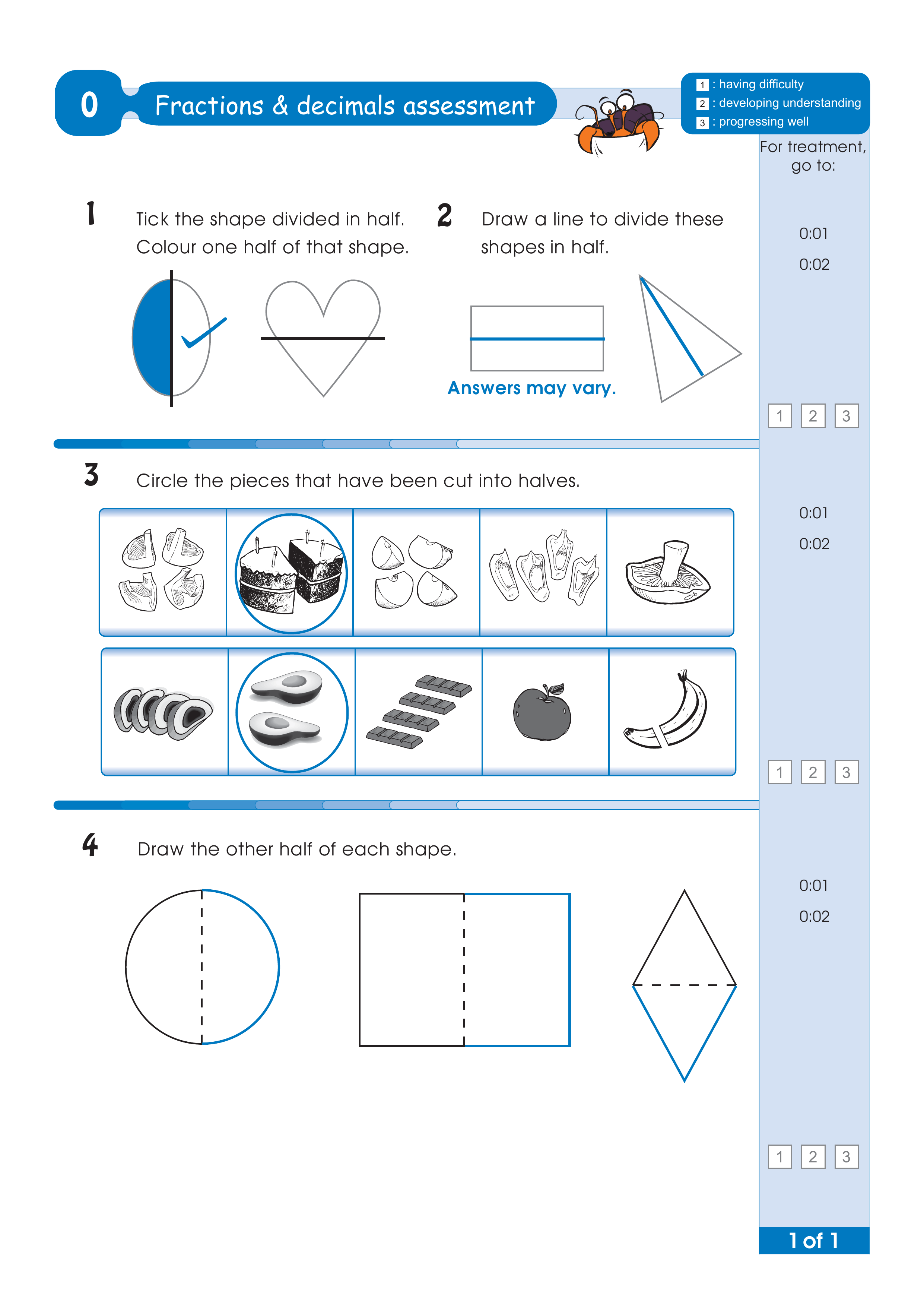 Assessment test answers — worksheet preview
