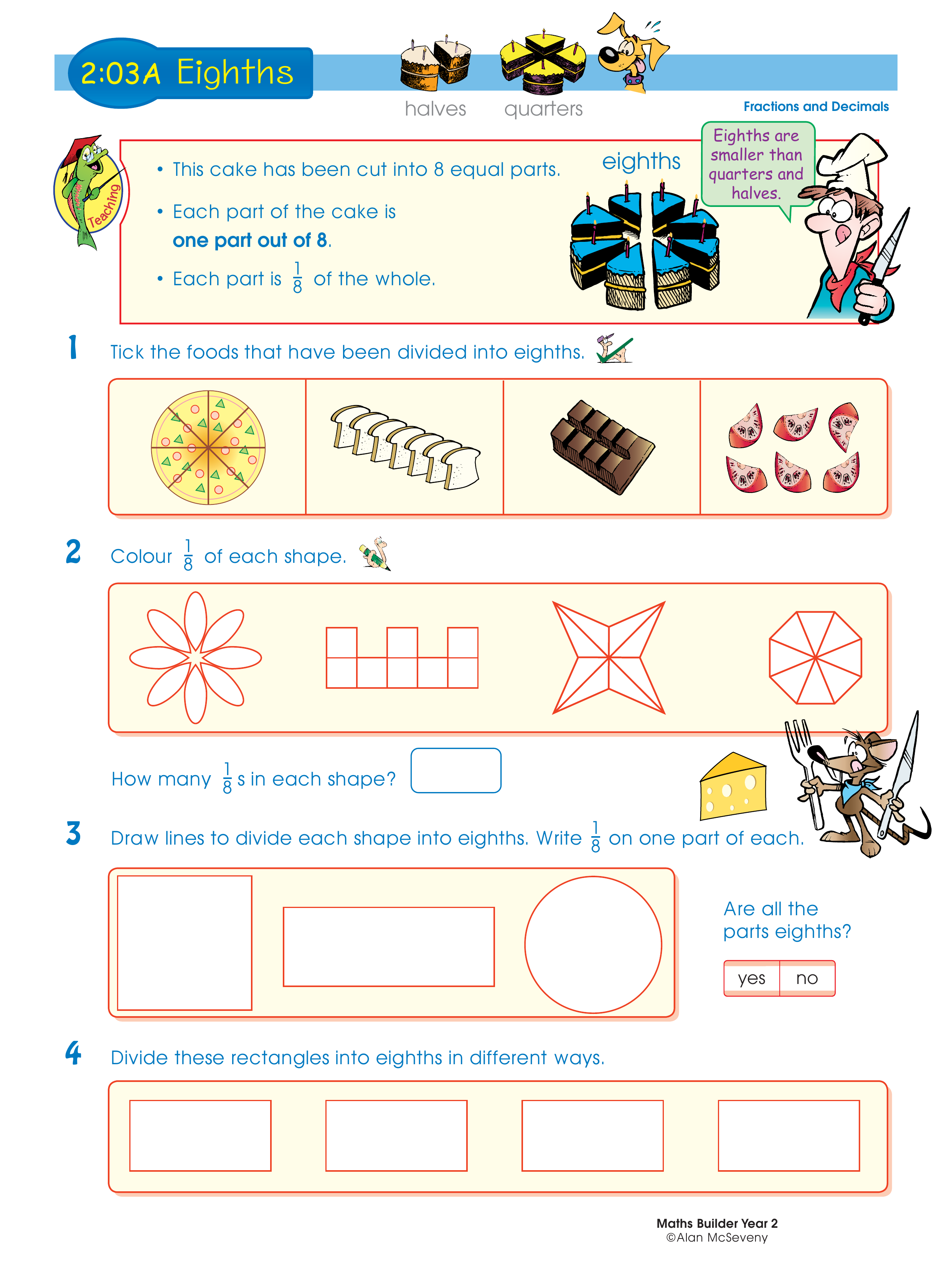 Eighths — worksheet preview