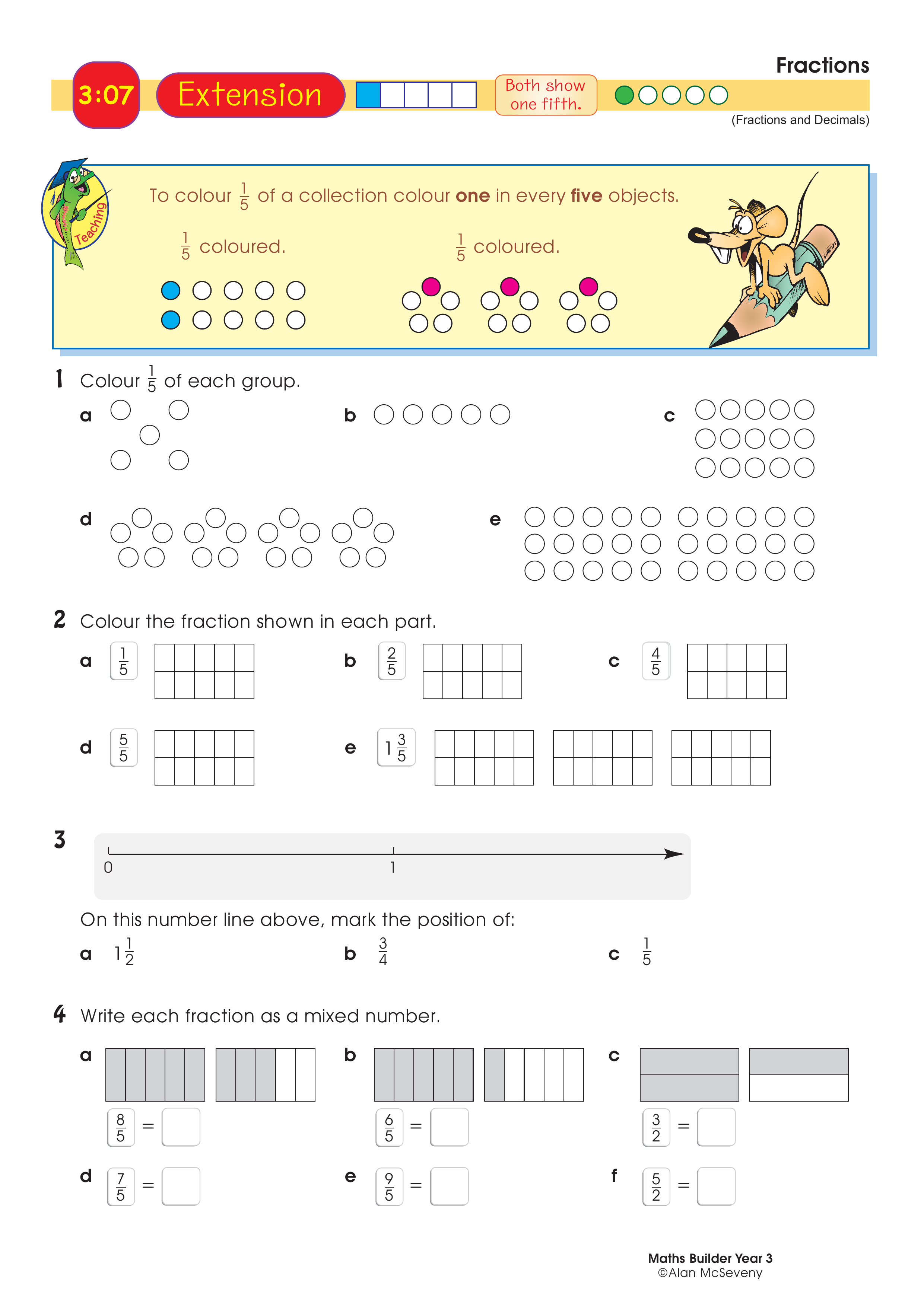 Fractions — worksheet preview