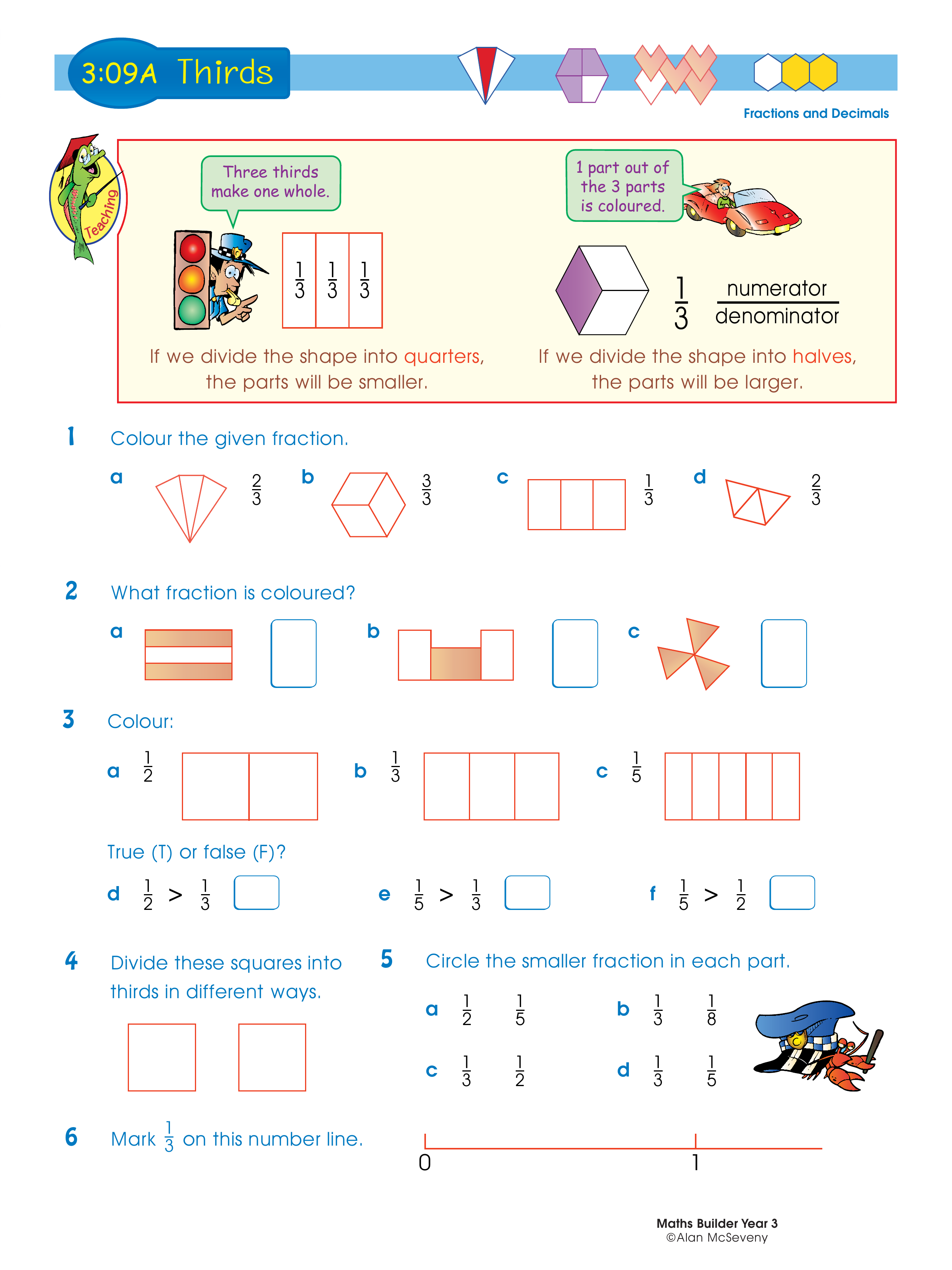 Thirds — worksheet preview