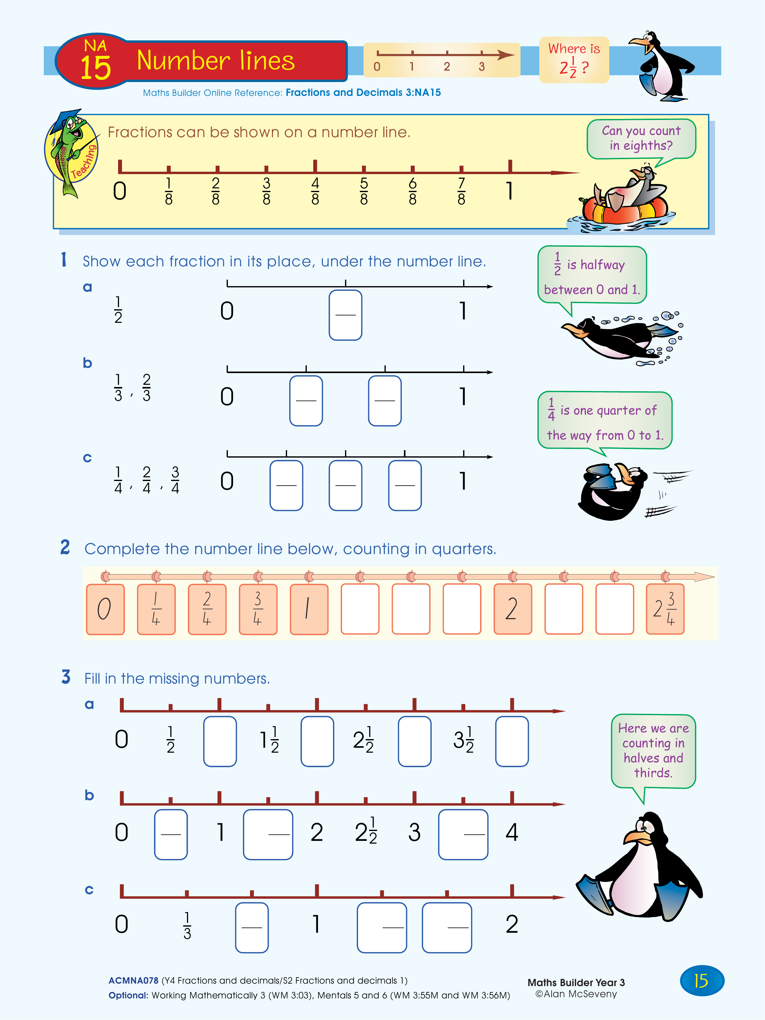 Number lines — worksheet preview