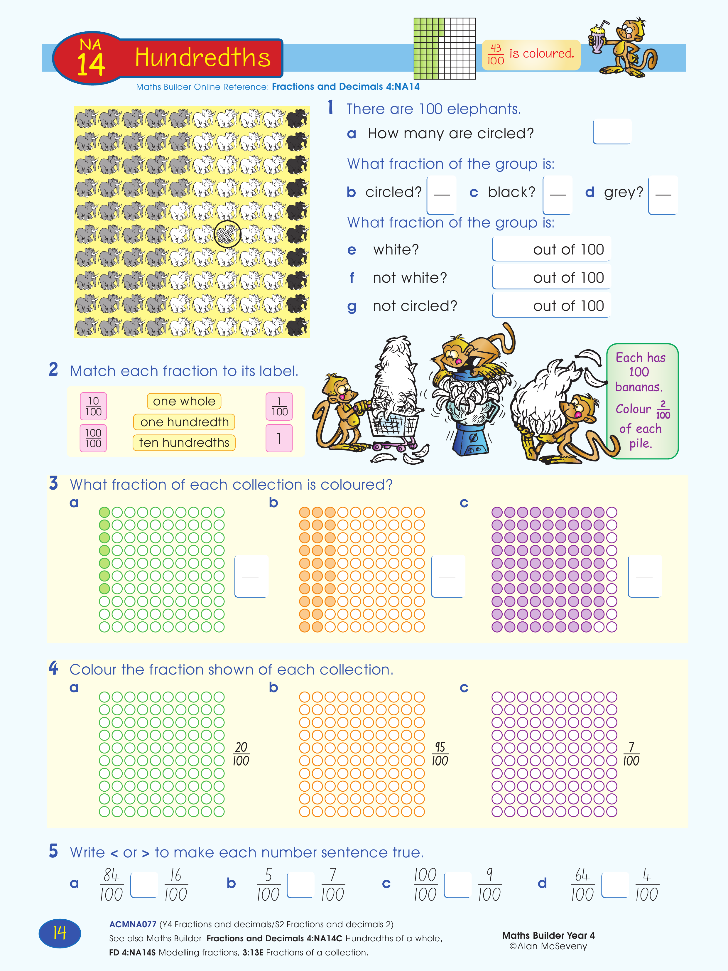 Hundredths — worksheet preview