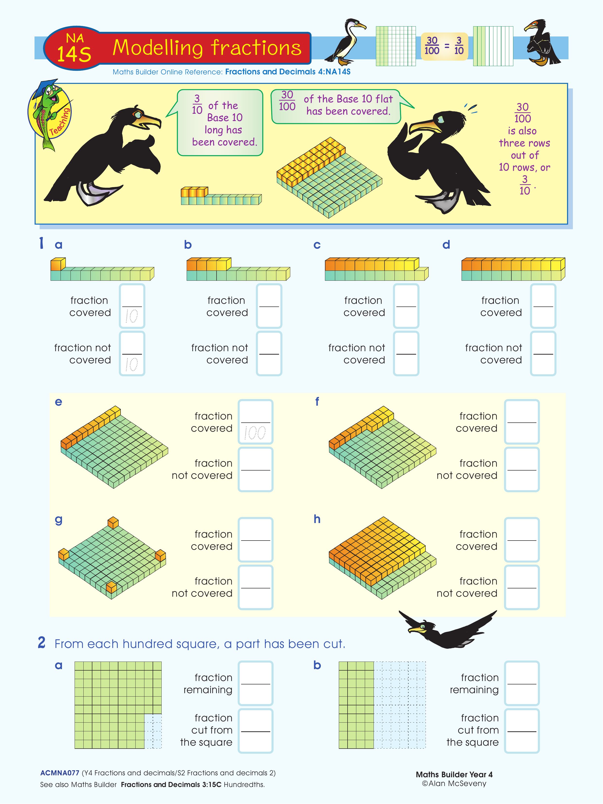 Modelling fractions — worksheet preview