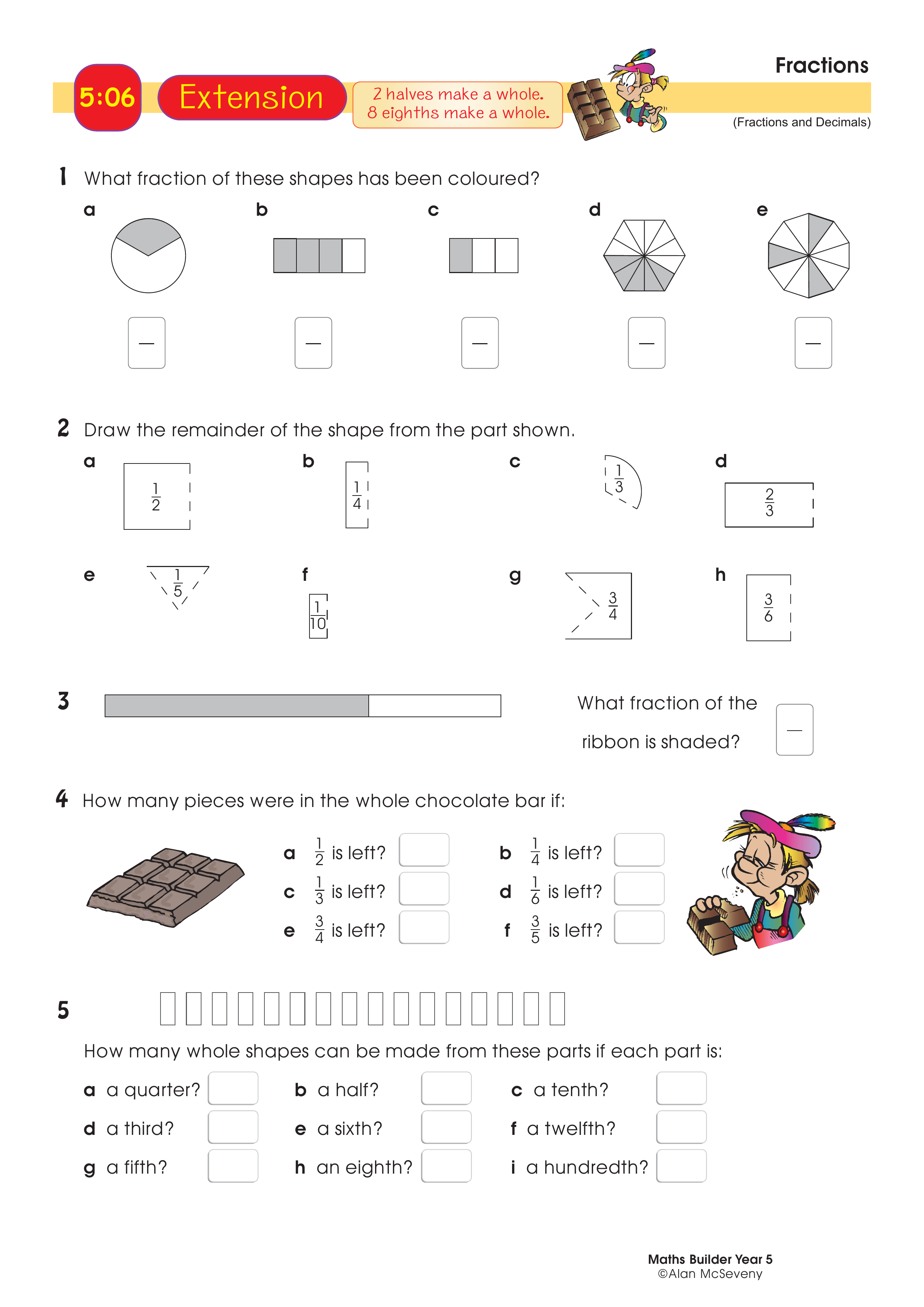 Fractions — worksheet preview