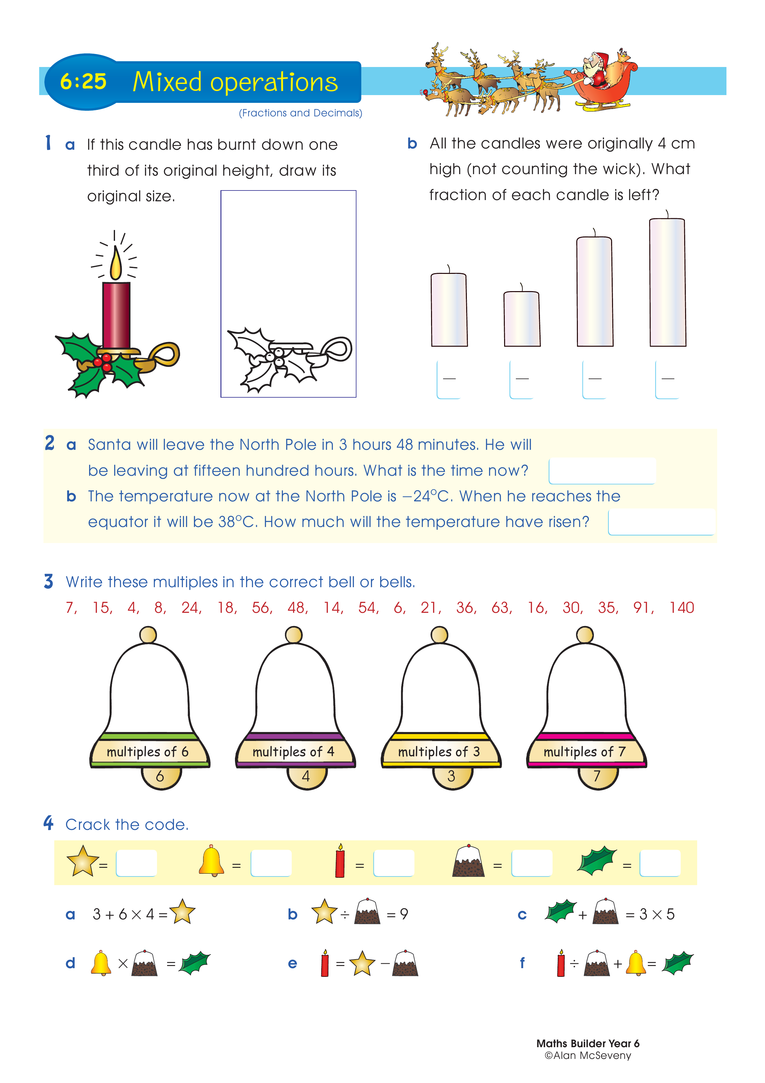 Mixed operations — worksheet preview