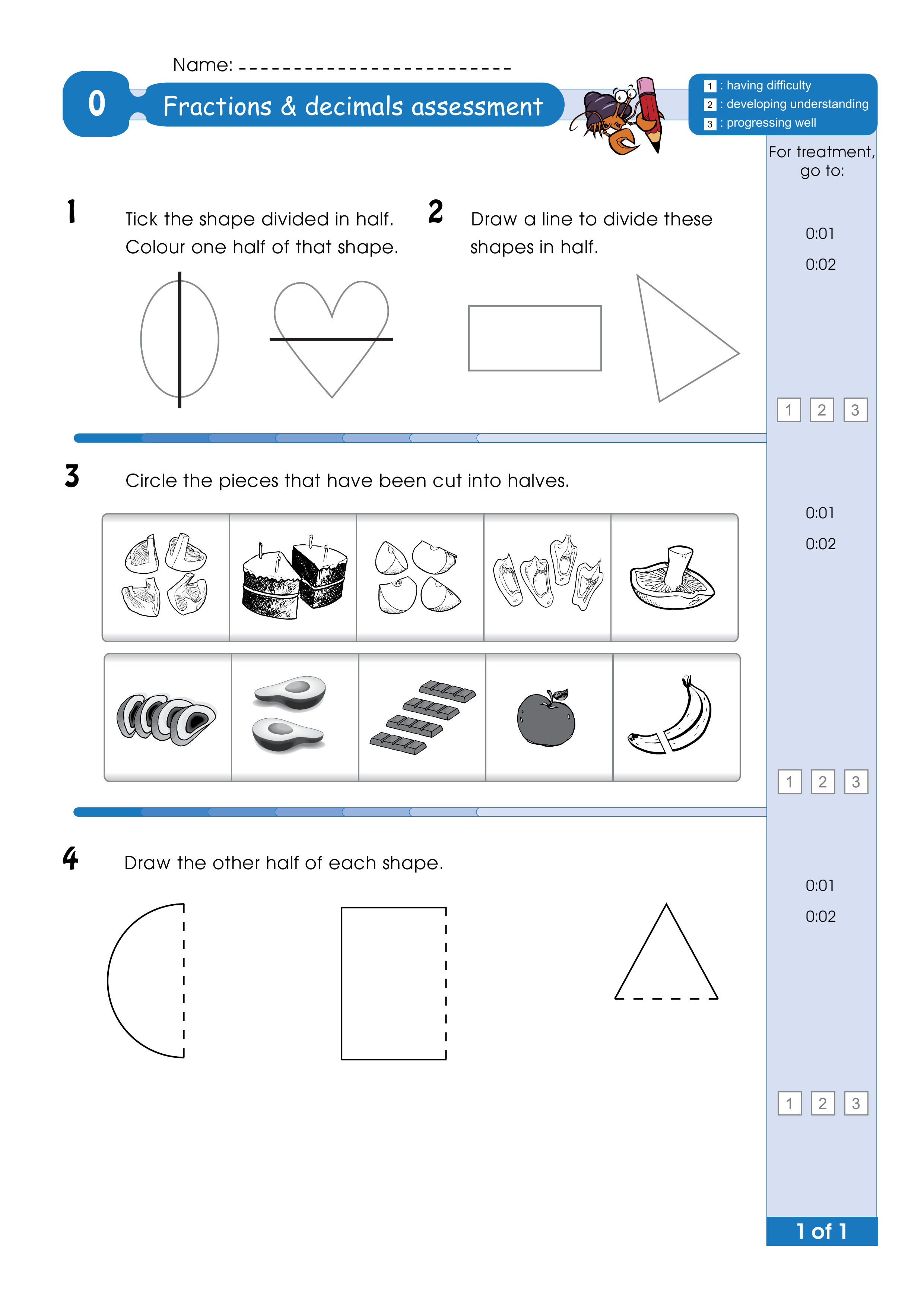 Assessment for the whole of Level 0 — worksheet preview