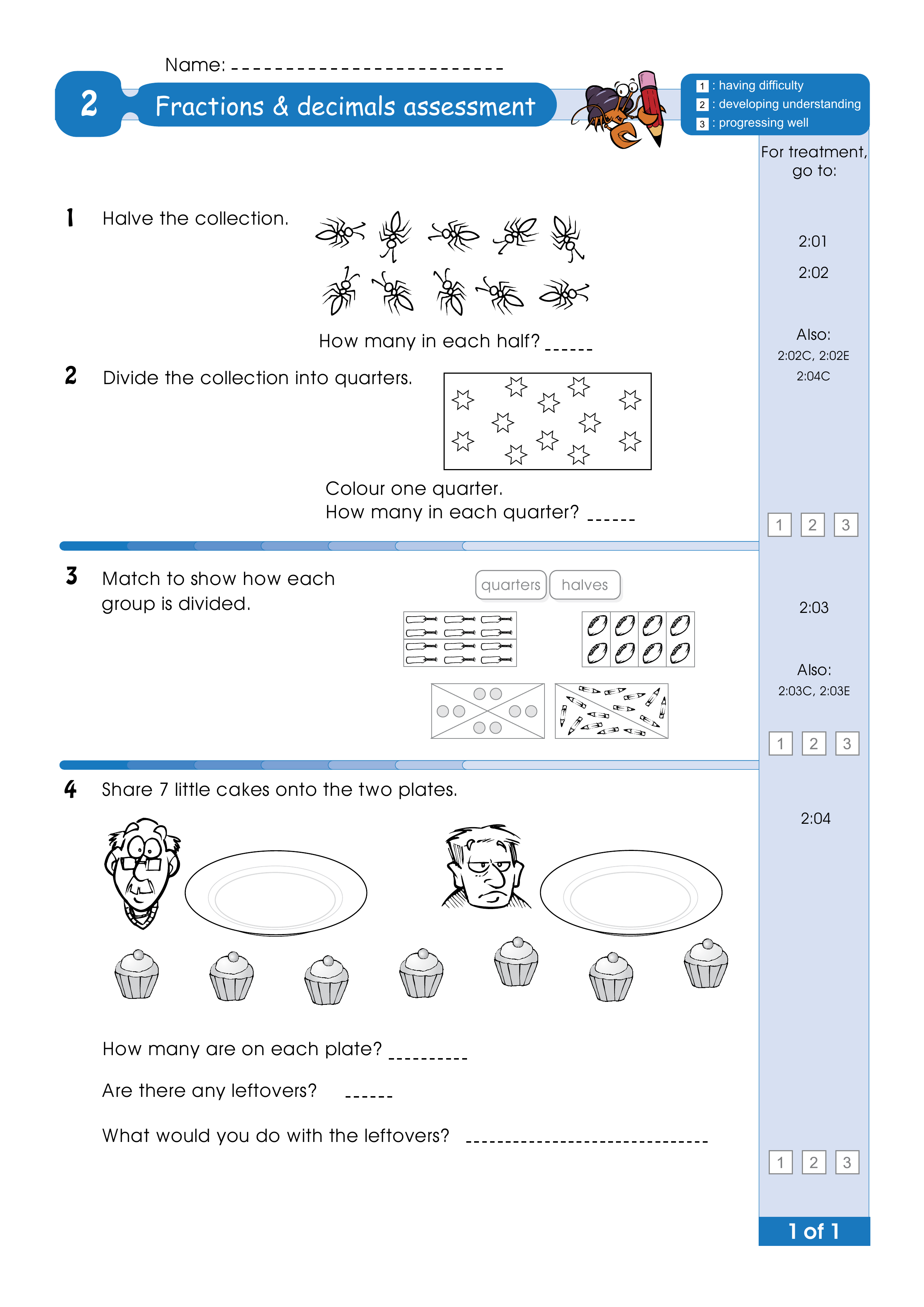 Assessment for the whole of Level 2 — worksheet preview