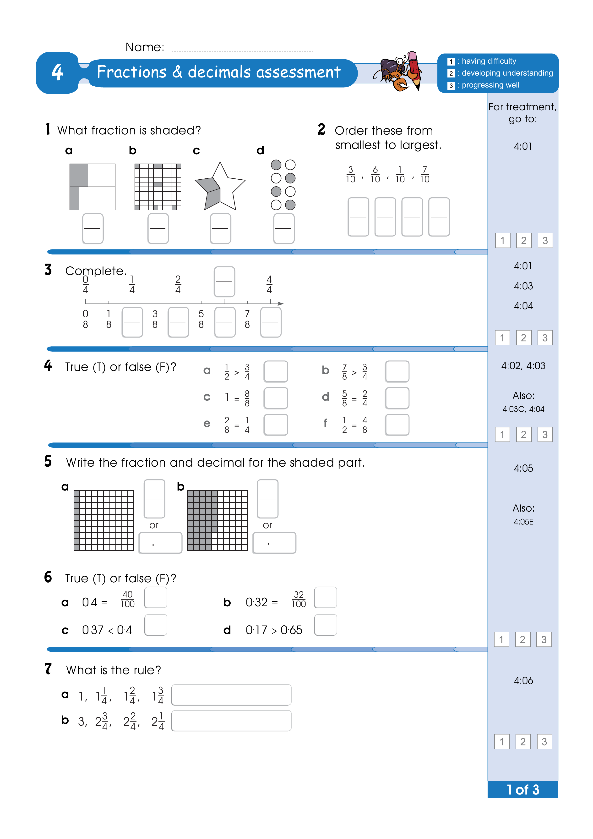 Assessment for the whole of Level 4 — worksheet preview