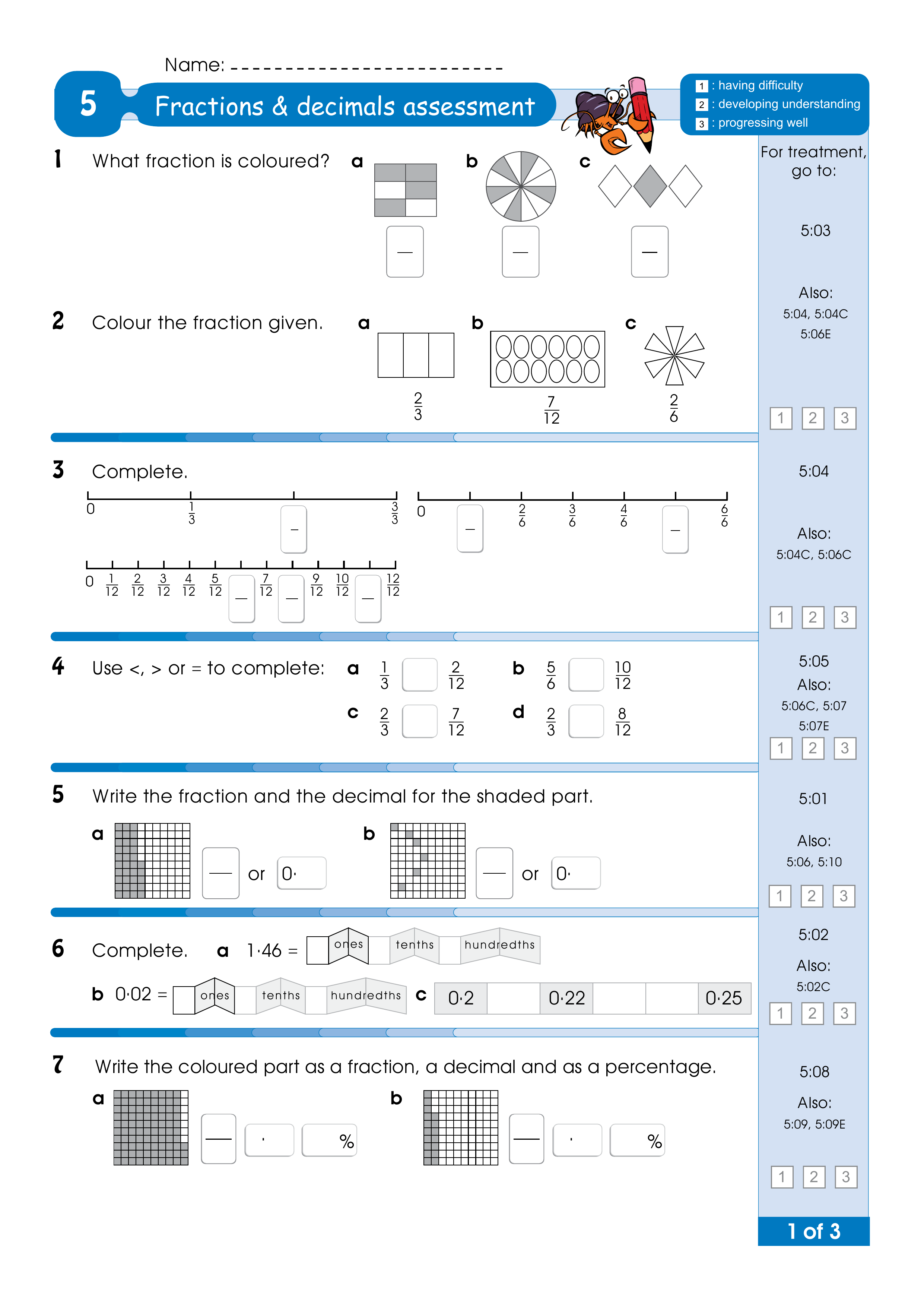 Assessment for the whole of Level 5 — worksheet preview